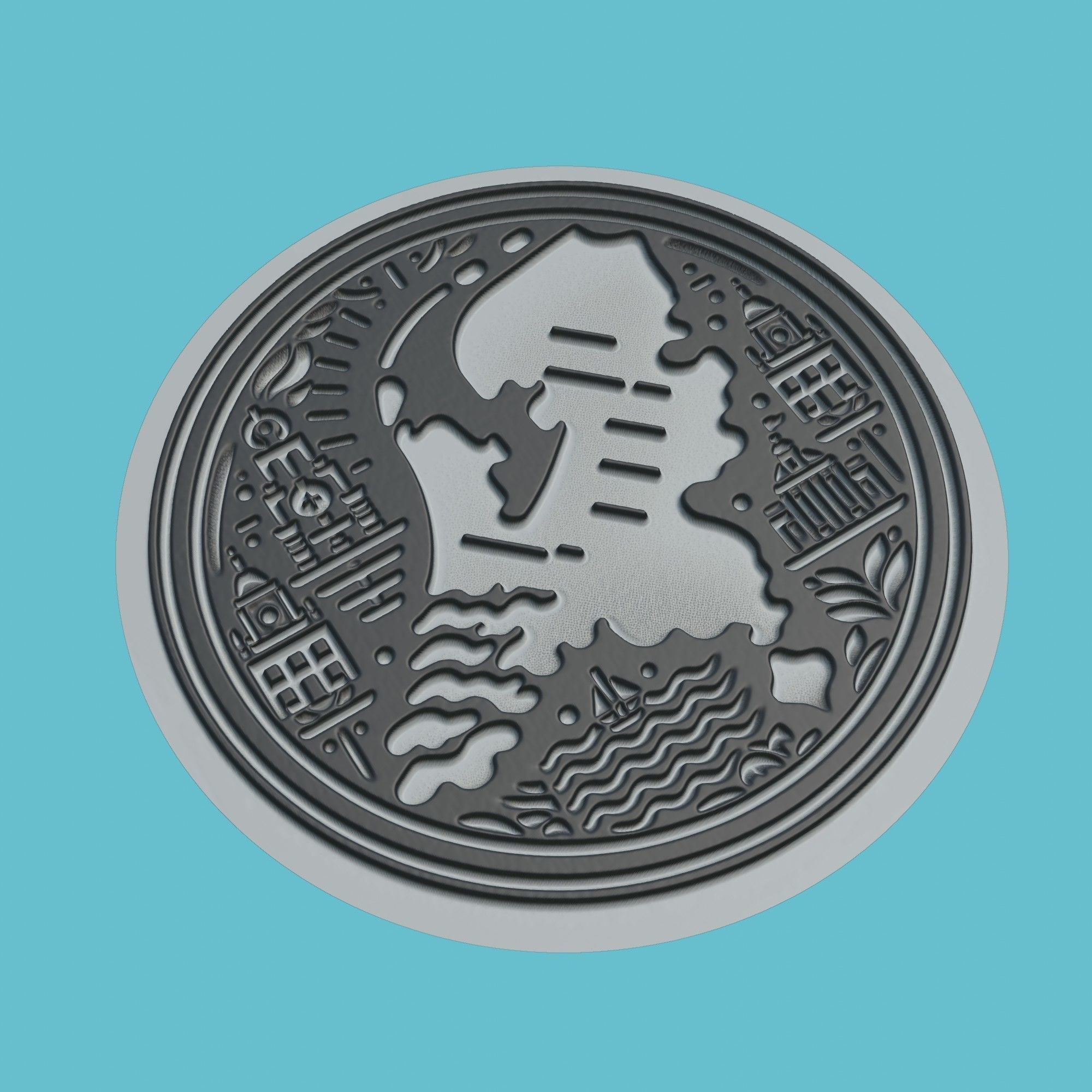 Netherlands Map Medallion Wall Art Printer 3D print model_1