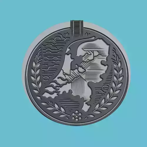 Netherlands Map Medallion Wall Art Printer