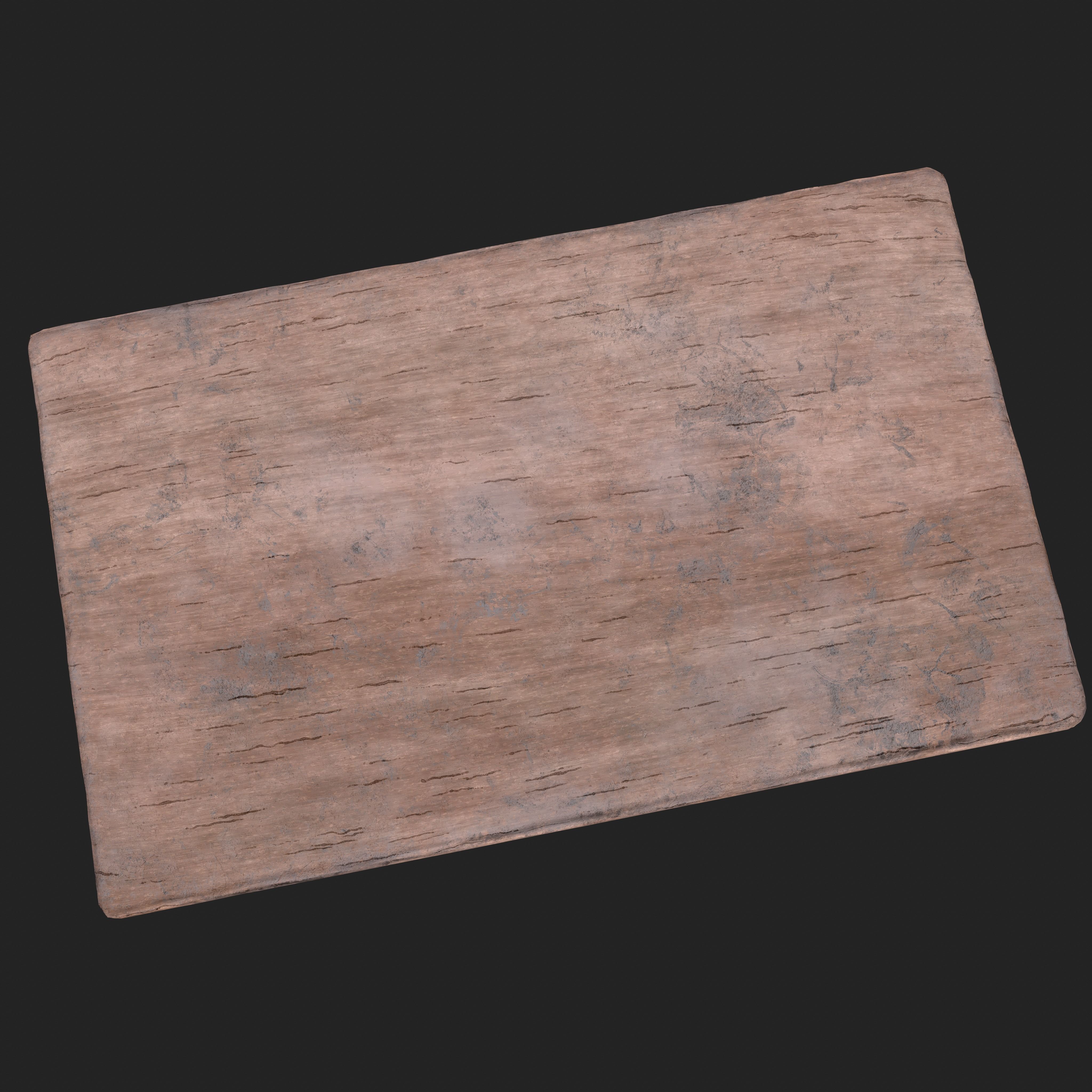 Old Rustic Wooden Dinner Table High- and Low-poly Versions Low-poly 3D model_50
