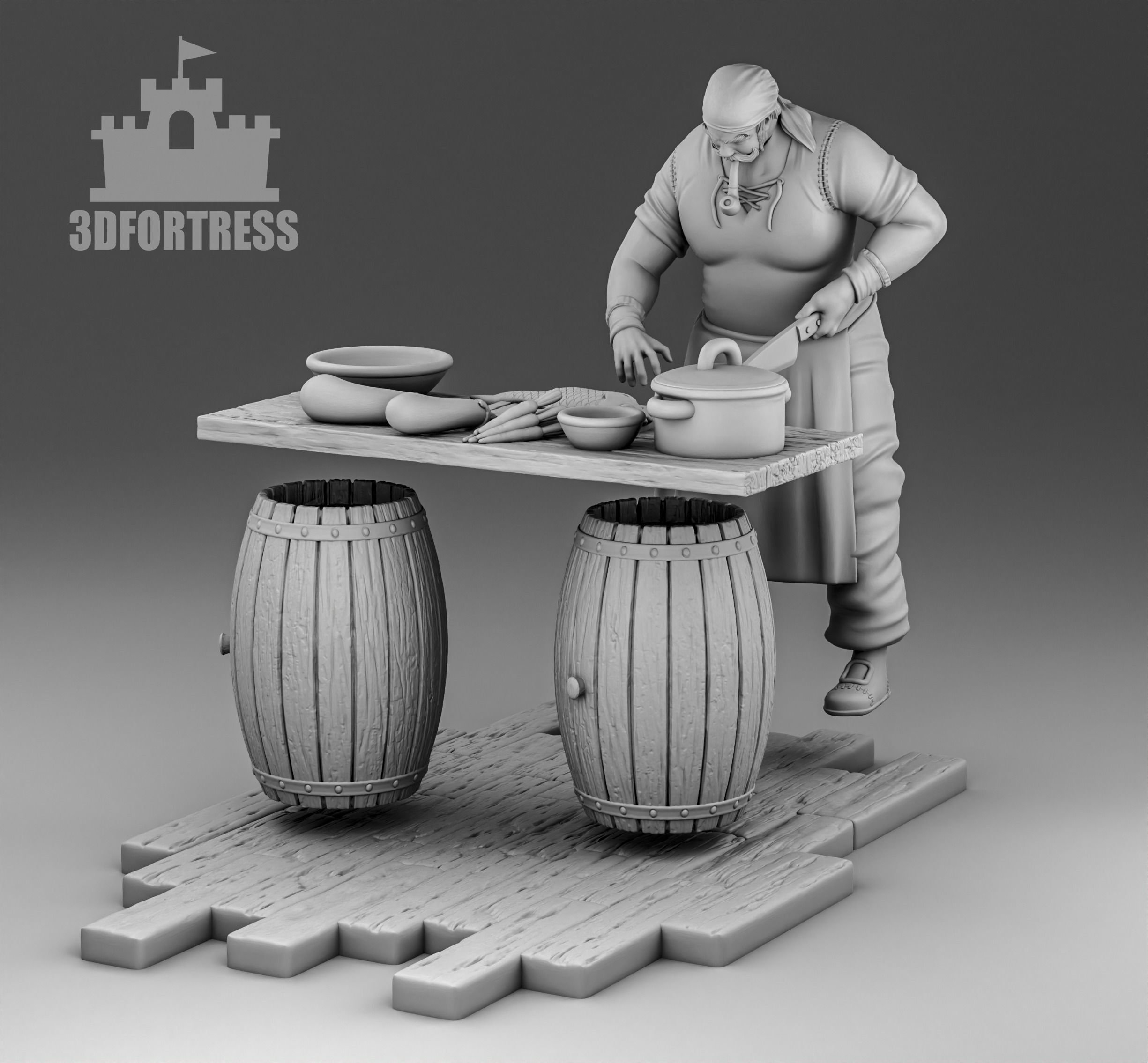 Pirate Cook 3D print model_3