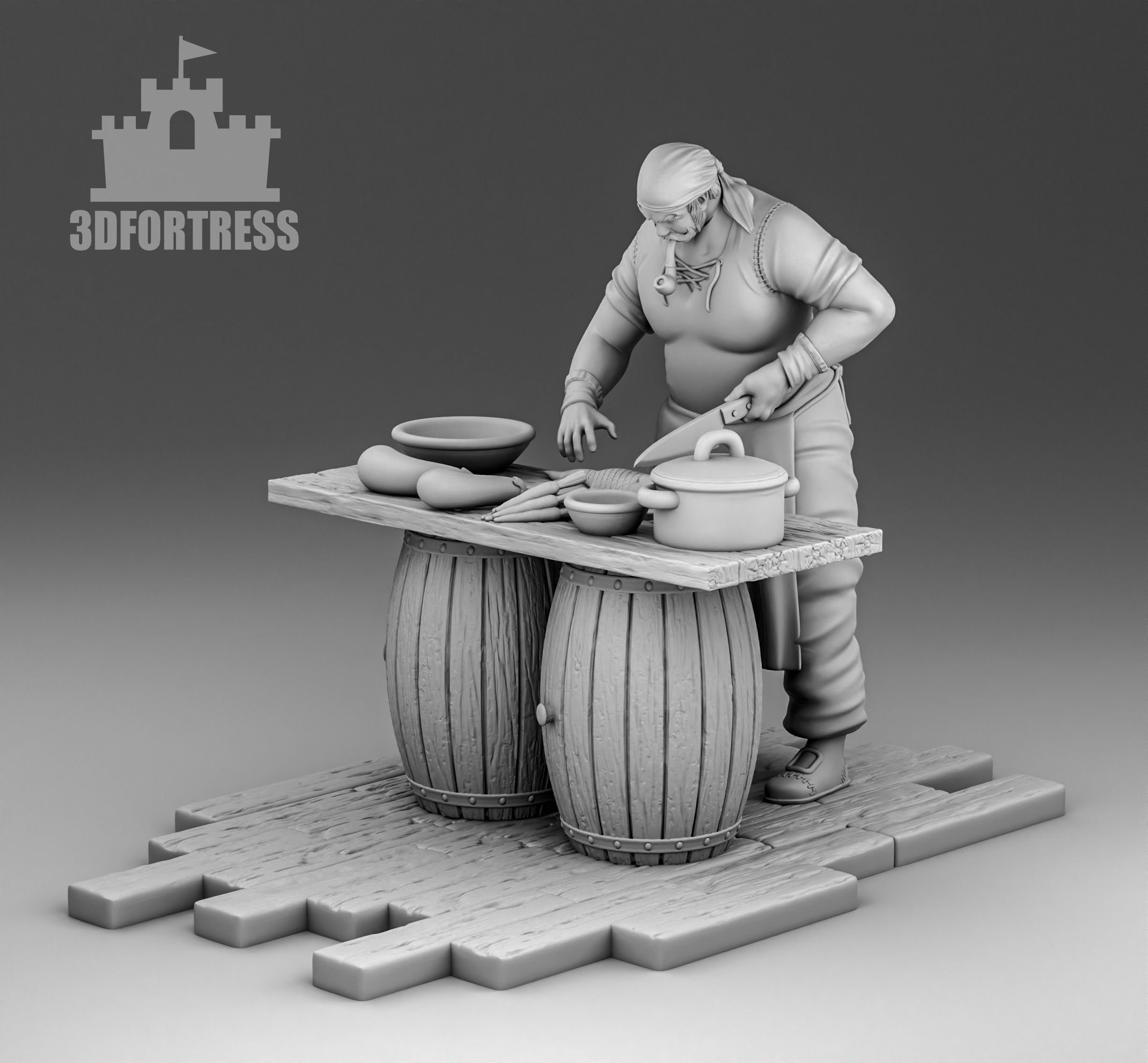 Pirate Cook 3D print model_1