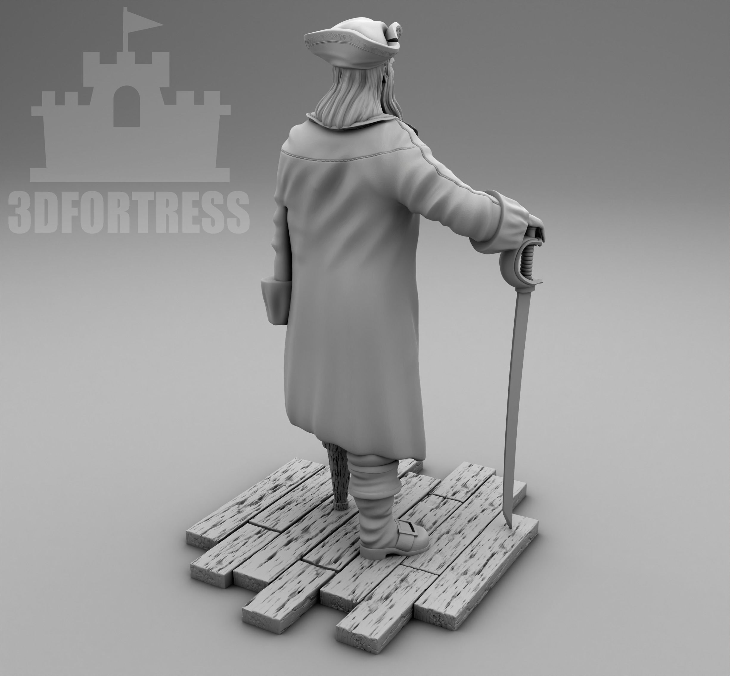 OneFootPirate 3D print model_2