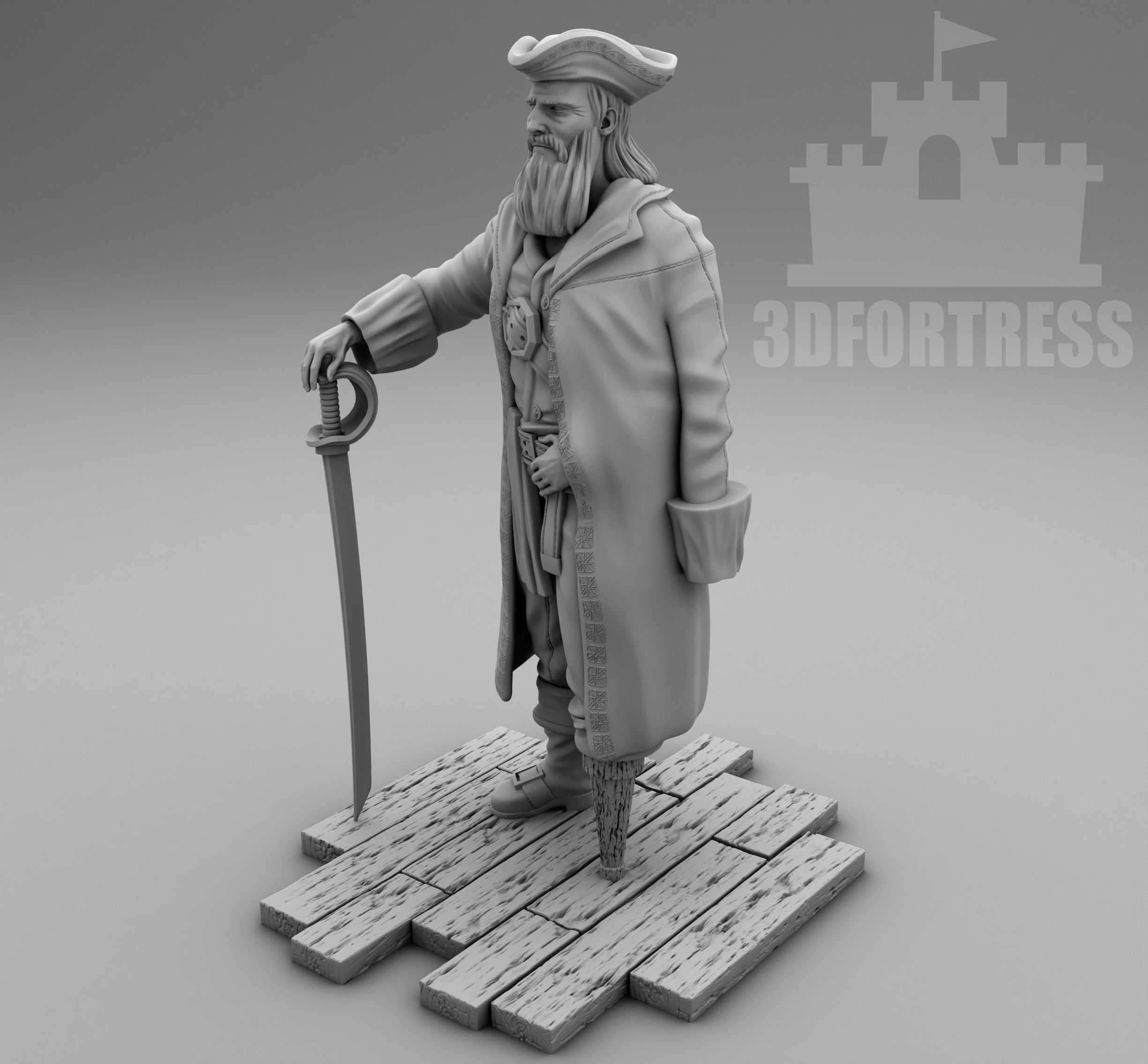 OneFootPirate 3D print model_3