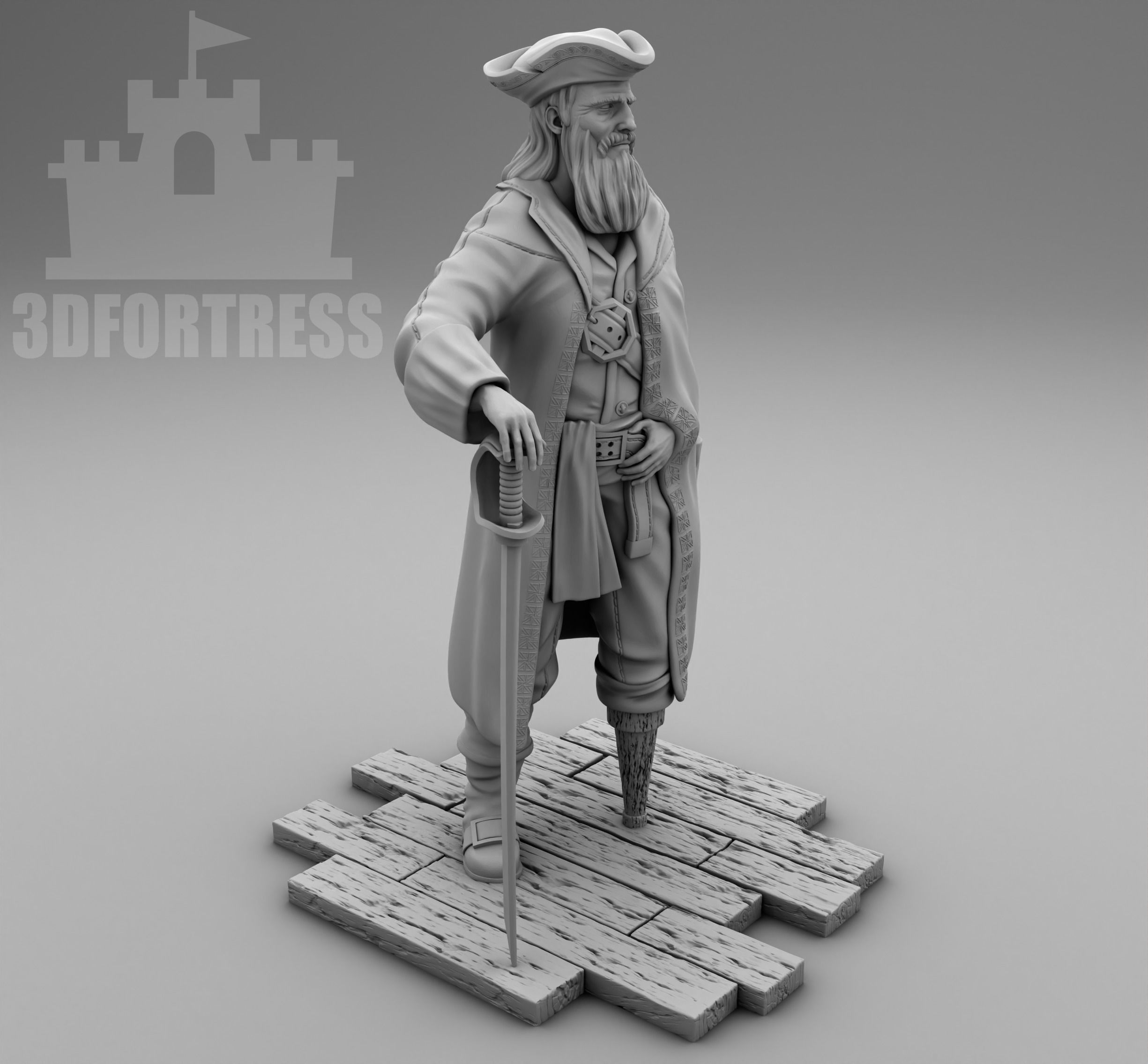 OneFootPirate 3D print model_1