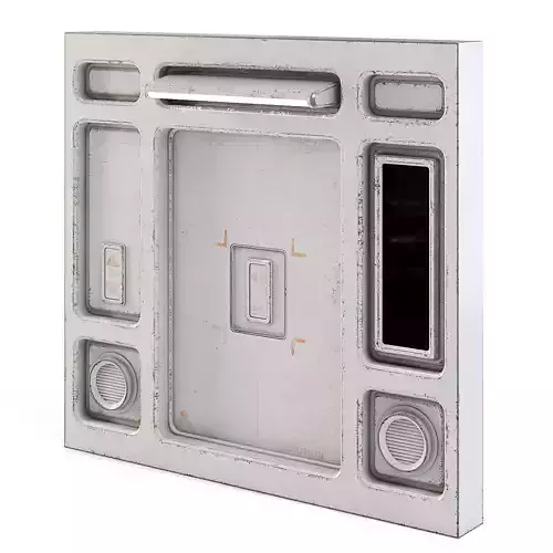 Futuristic Apartment Wall with Door