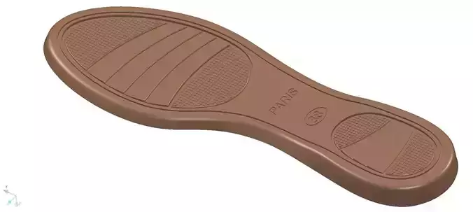 Shoe Sole Size 38 3D print model Low-poly 3D model