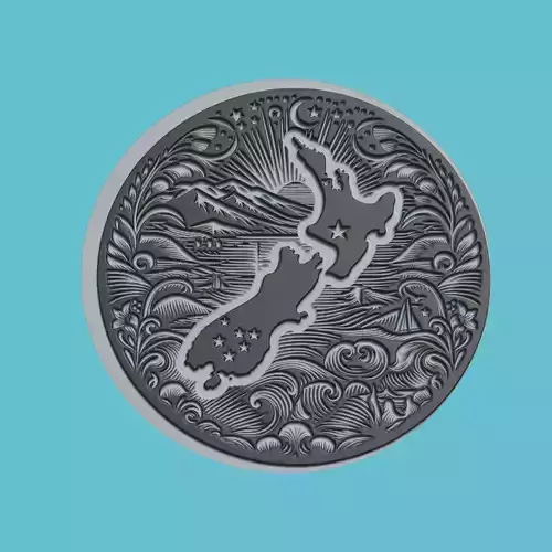 New Zealand Map Medallion Wall Art Printer