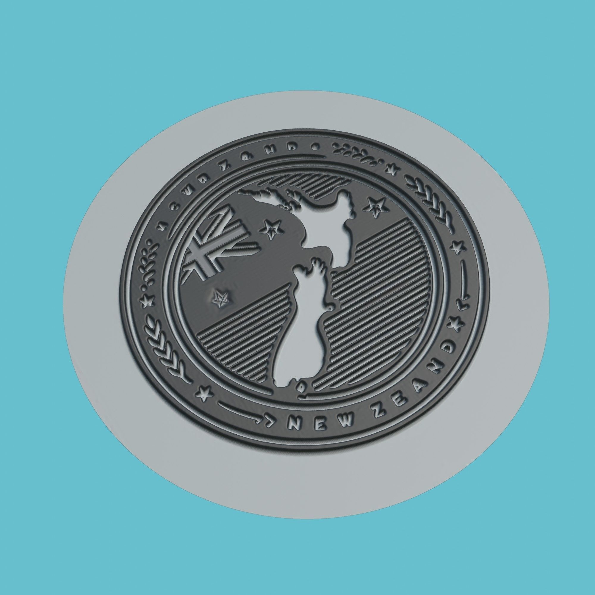 New Zealand Map Medallion Wall Art Printer 3D print model_1