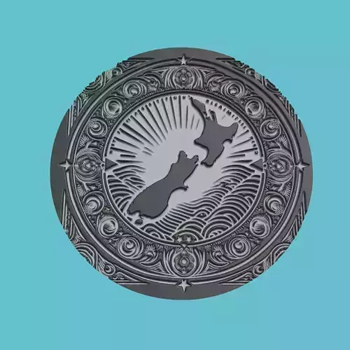 New Zealand Map Medallion Wall Art Printer