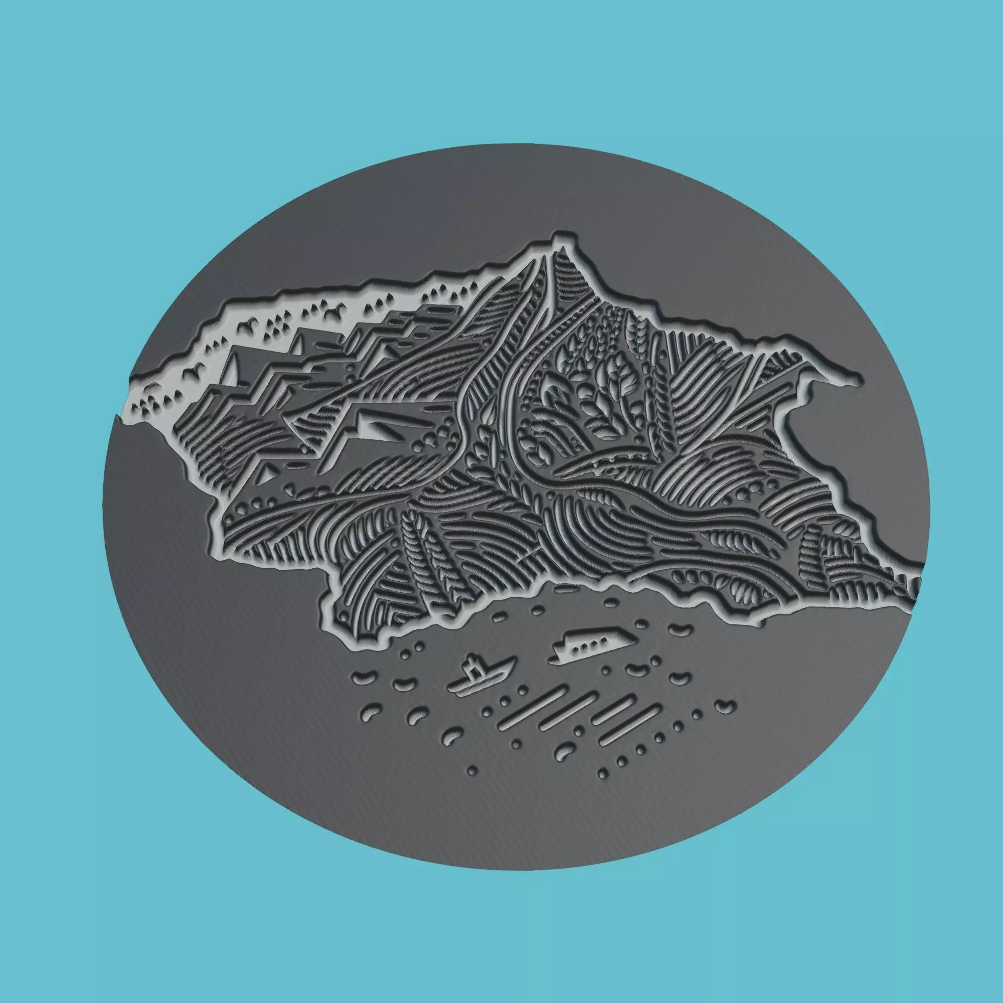 Nicaragua Map Medallion Wall Art Printer 3D print model_0