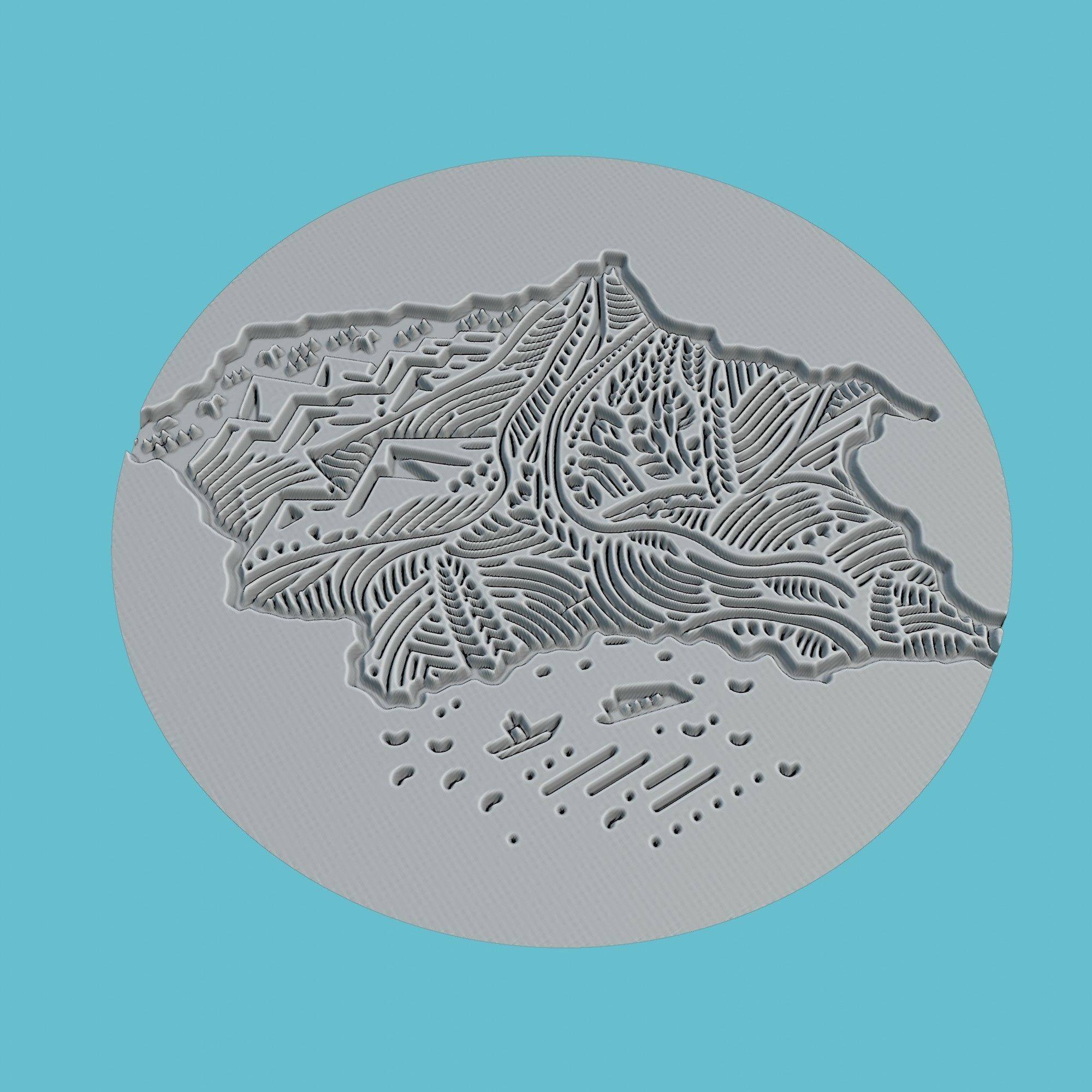 Nicaragua Map Medallion Wall Art Printer 3D print model_2