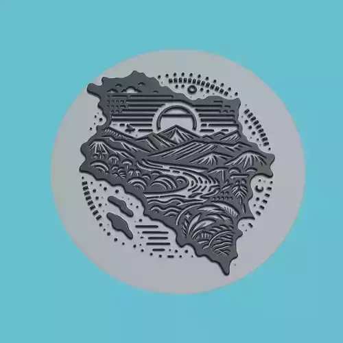 Nicaragua Map Medallion Wall Art Printer