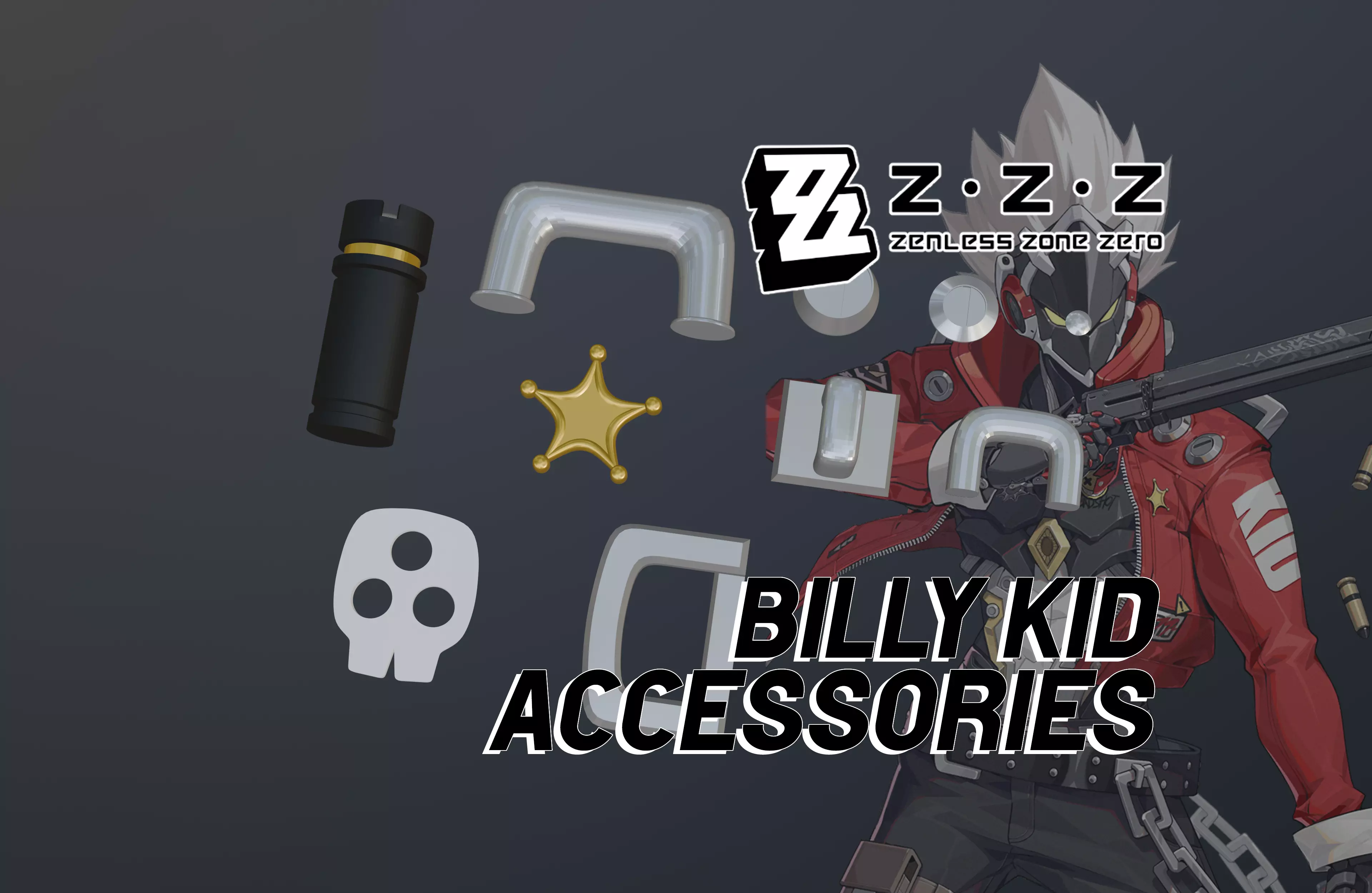 Zenless Zone Zero - Billy Kid Accessories 3D print model_0