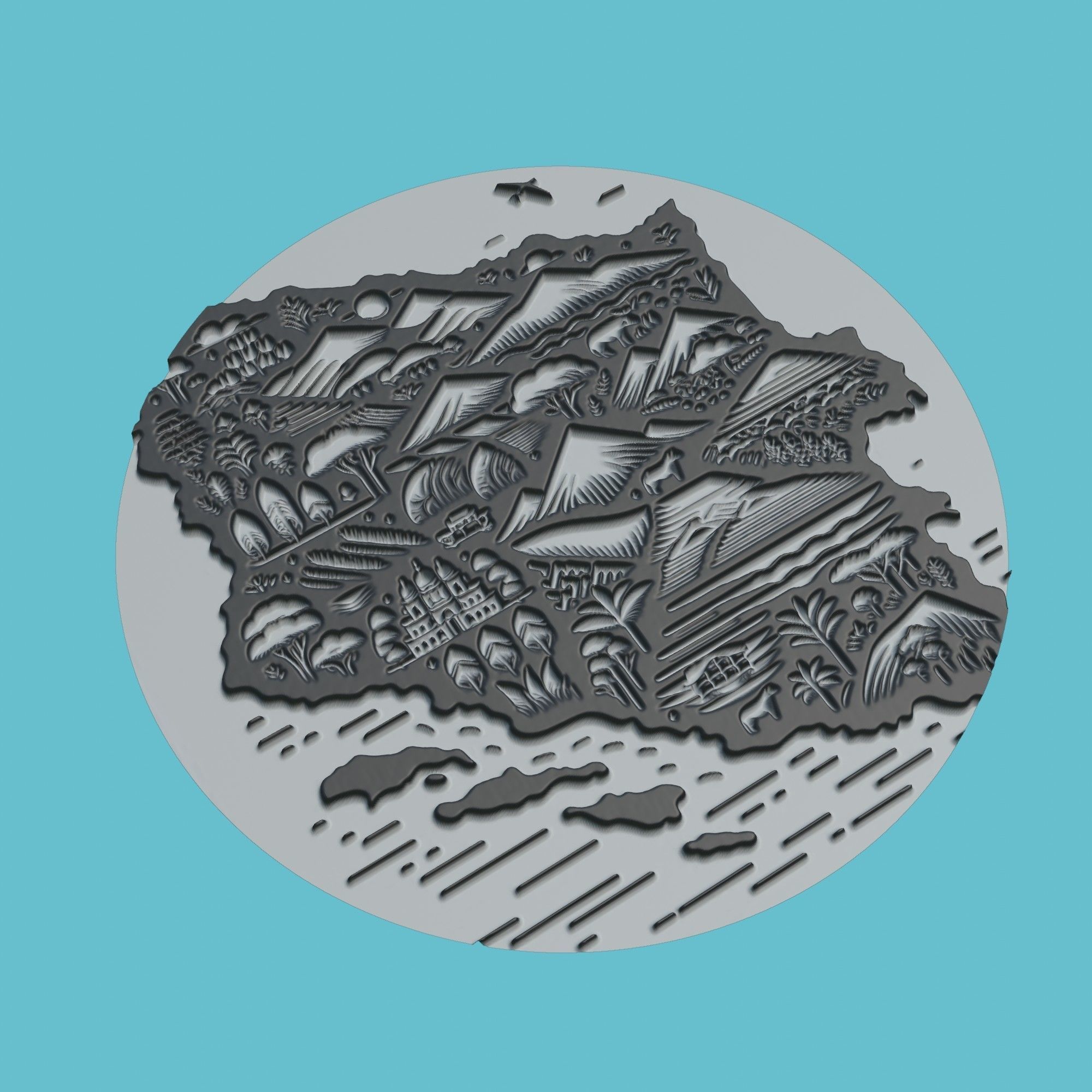 Nicaragua Map Medallion Wall Art Printer 3D print model_1