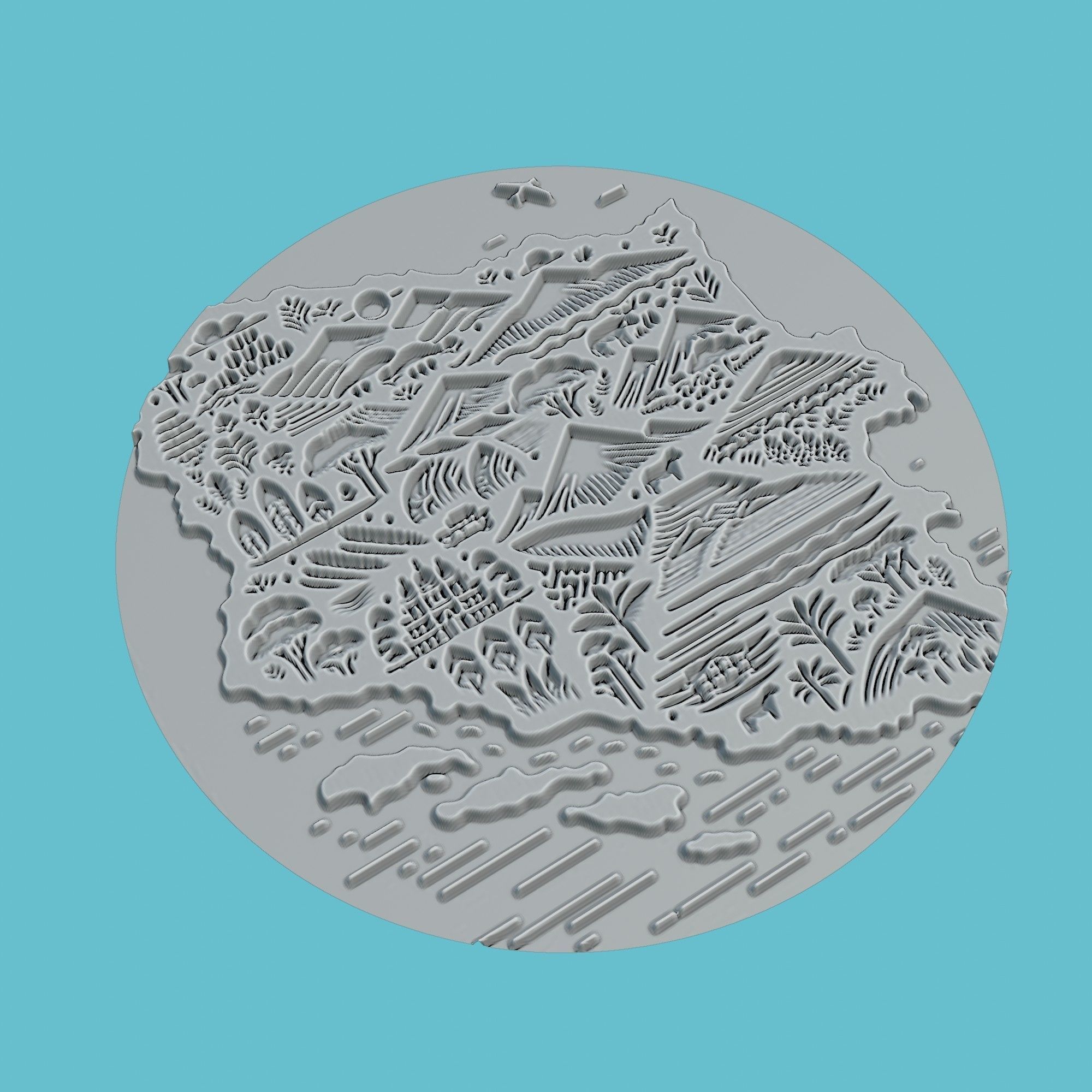 Nicaragua Map Medallion Wall Art Printer 3D print model_3