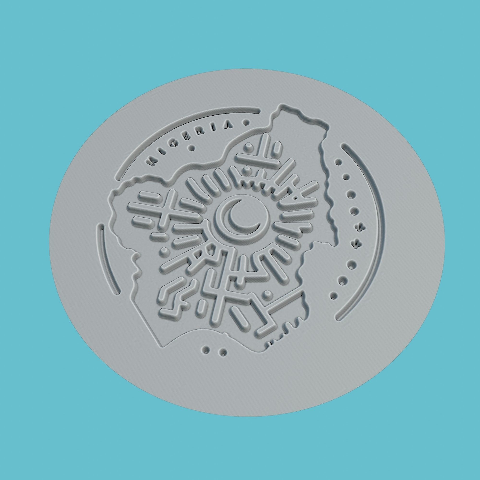 Nigeria Map Medallion Wall Art Printer 3D print model_3