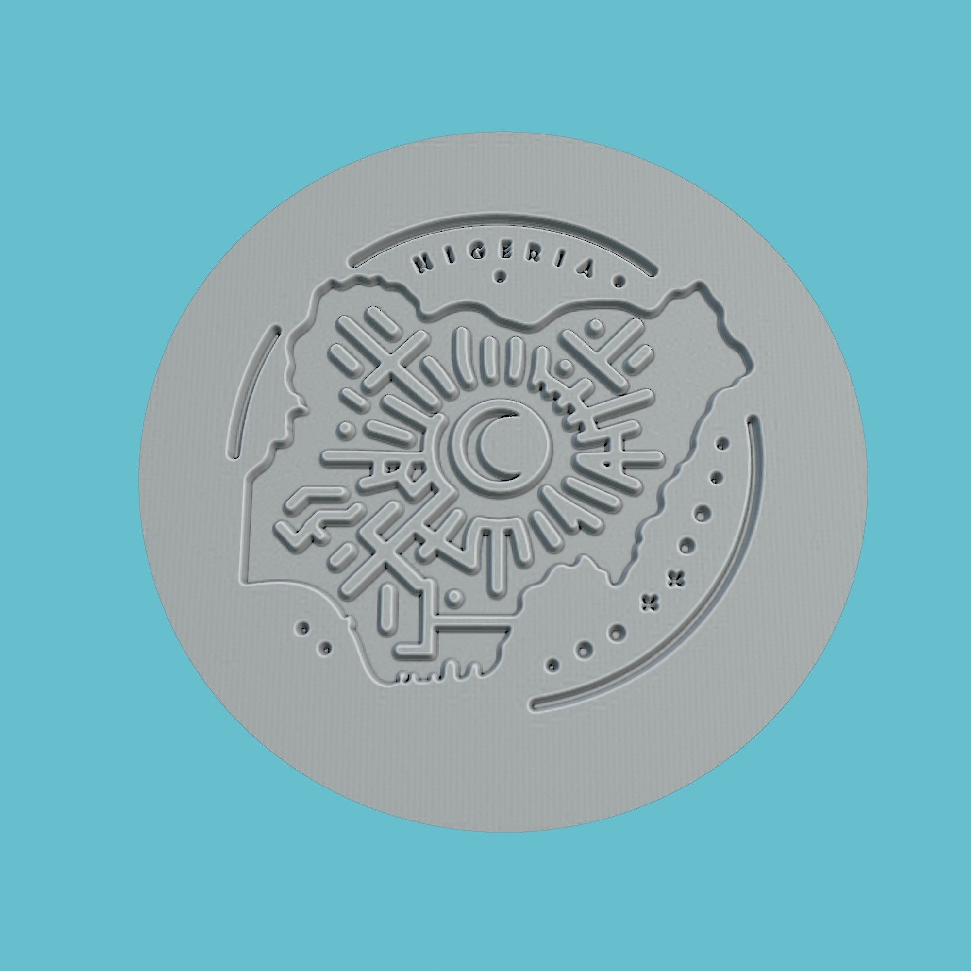 Nigeria Map Medallion Wall Art Printer 3D print model_2