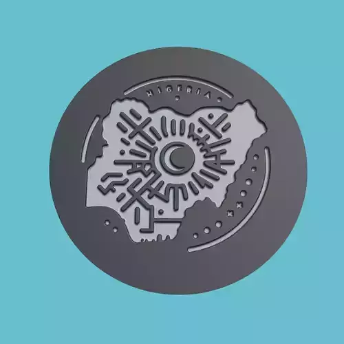 Nigeria Map Medallion Wall Art Printer