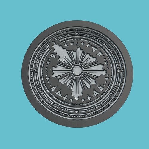 North Macedonia Map Medallion Wall Art Printer 3D print model