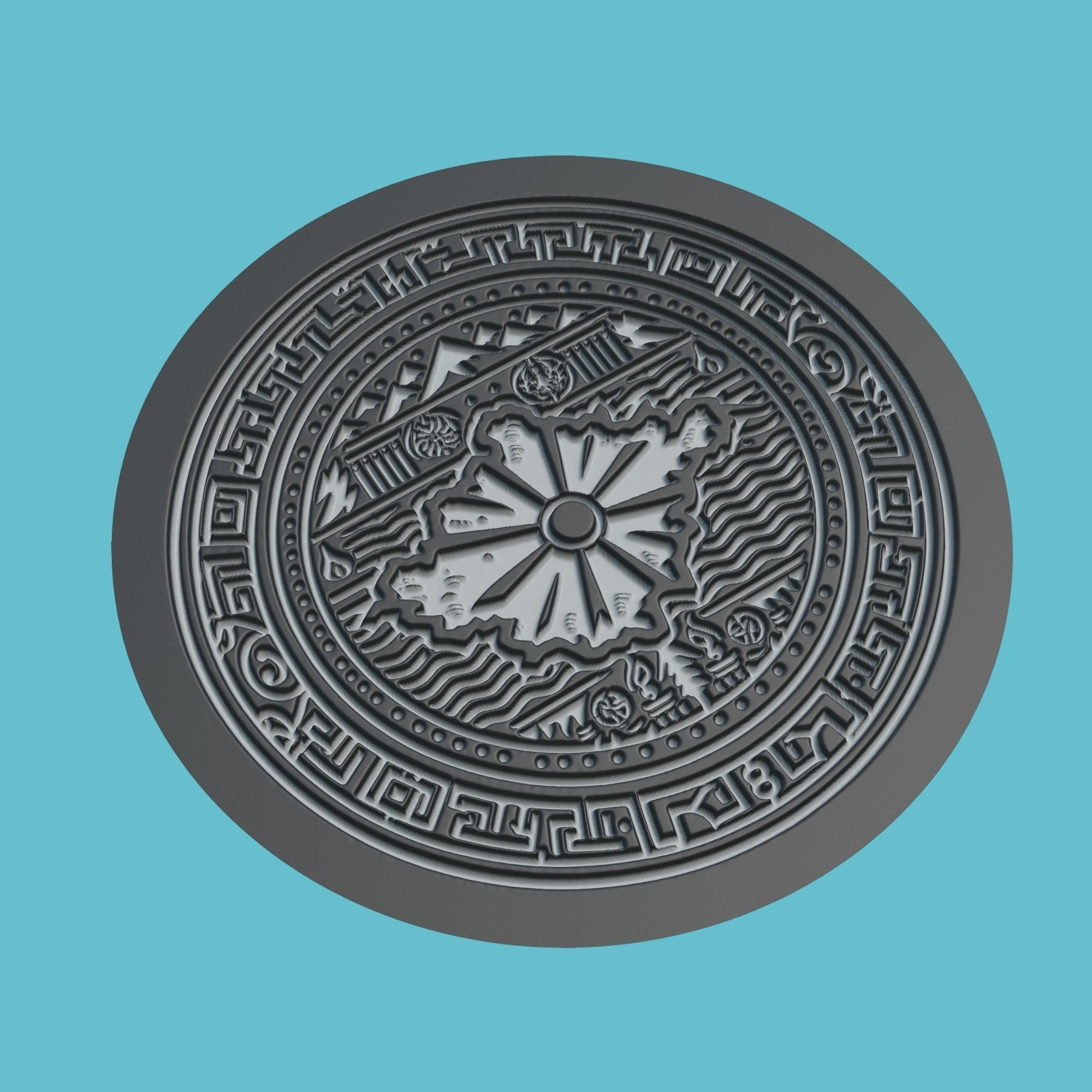 North Macedonia Map Medallion Wall Art Printer 3D print model_1