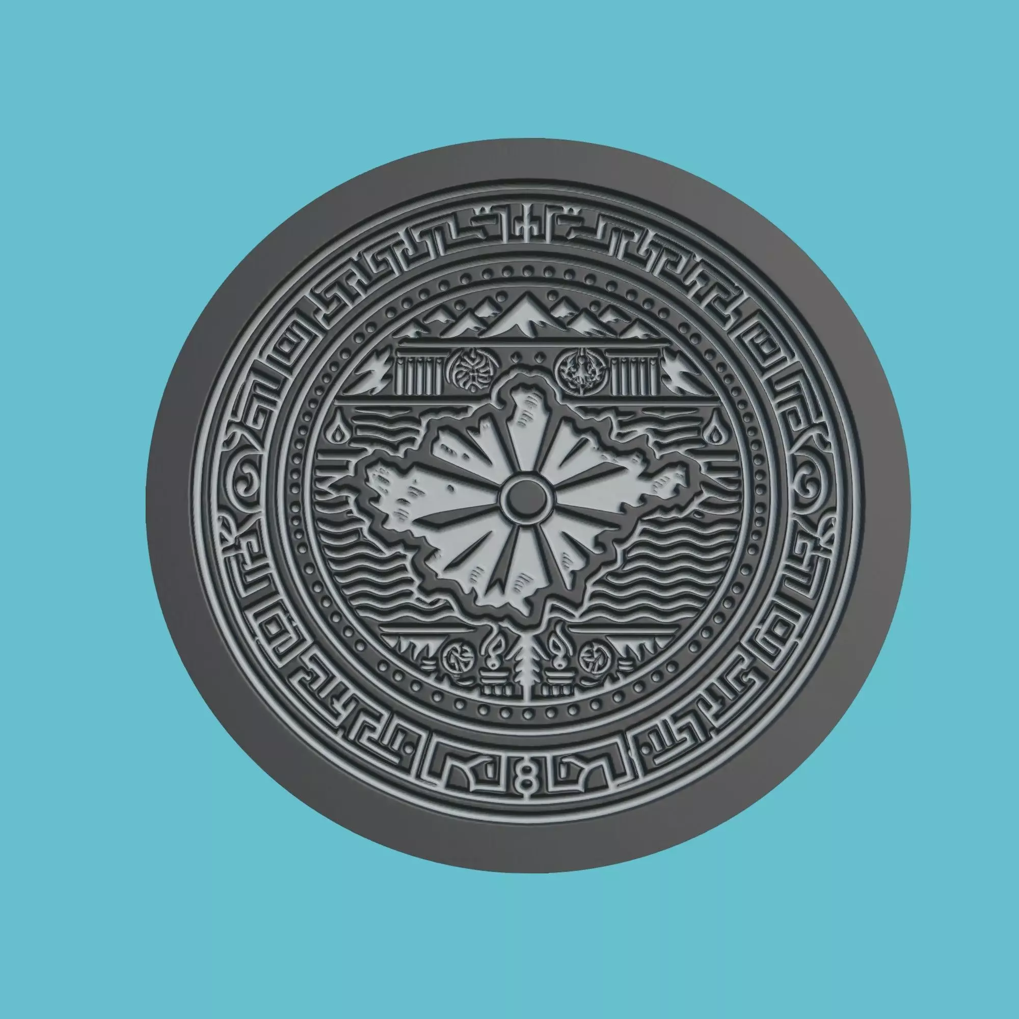 North Macedonia Map Medallion Wall Art Printer 3D print model_0