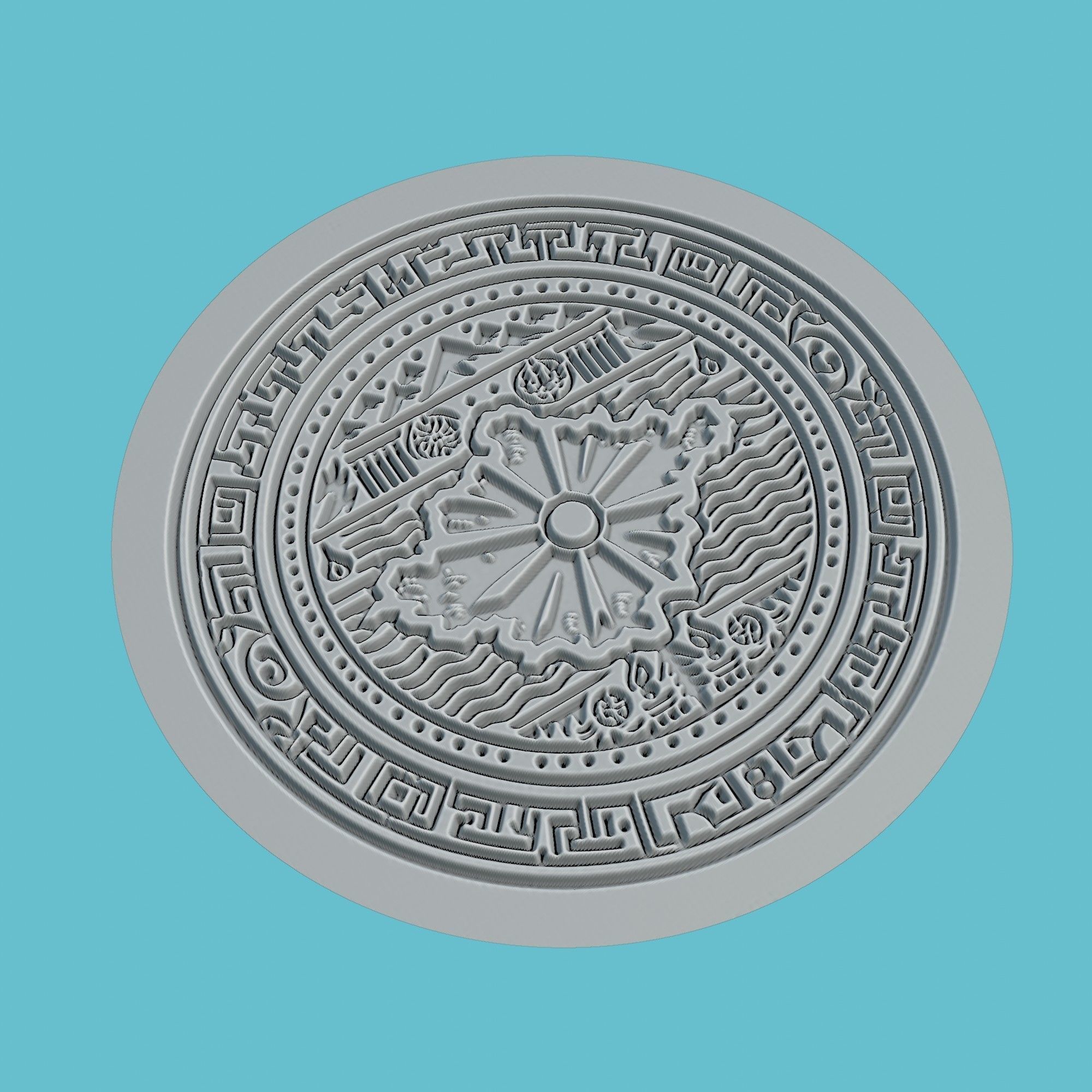North Macedonia Map Medallion Wall Art Printer 3D print model_3
