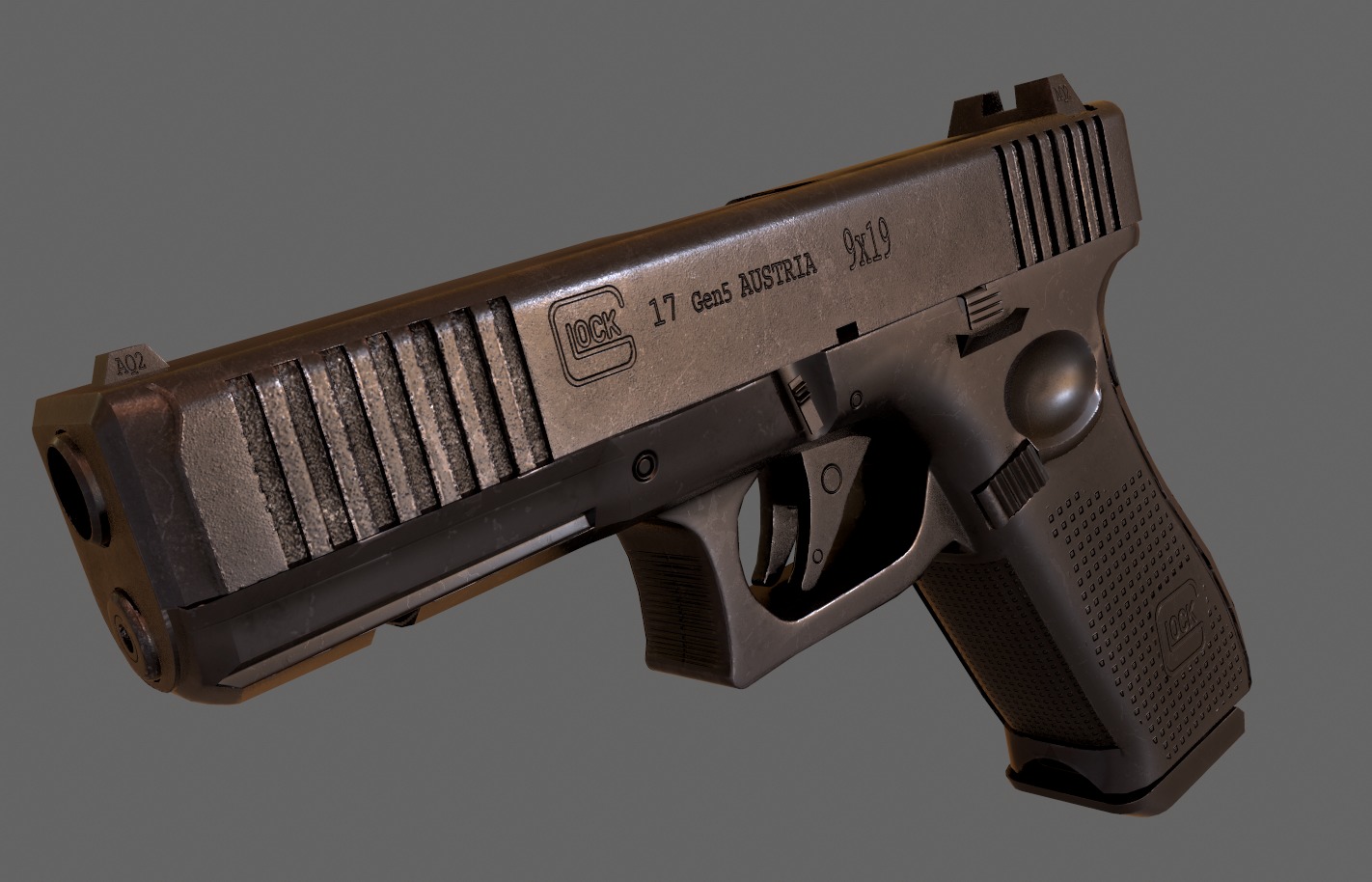 GLock 17 Gen 5 for Games Low-poly 3D model_7