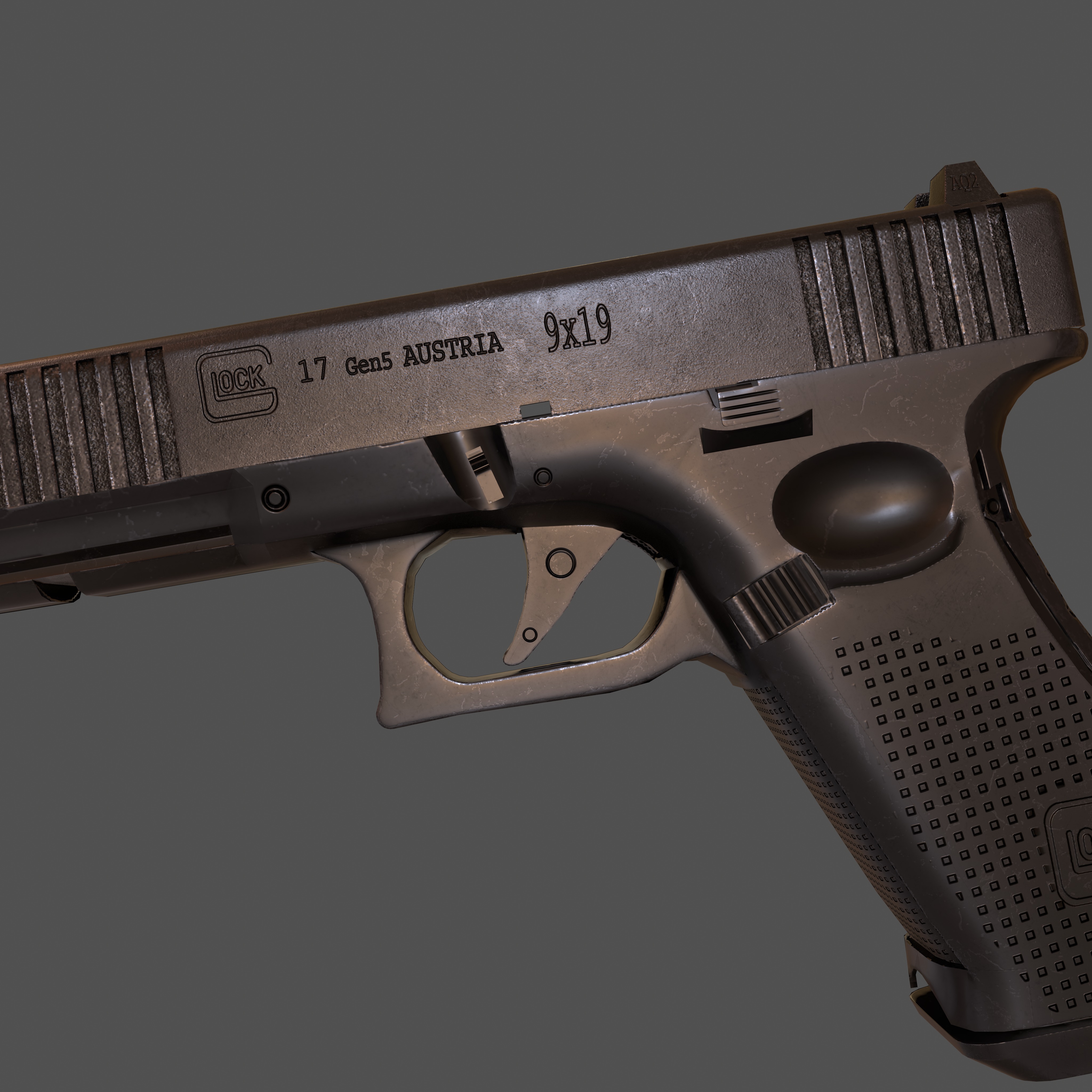 GLock 17 Gen 5 for Games Low-poly 3D model_3