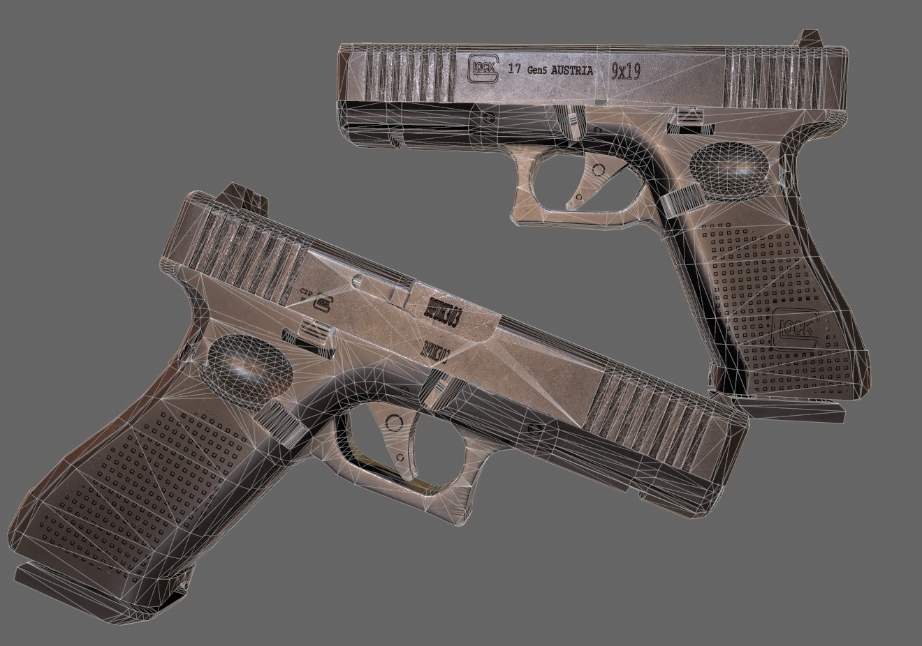 GLock 17 Gen 5 for Games Low-poly 3D model_6
