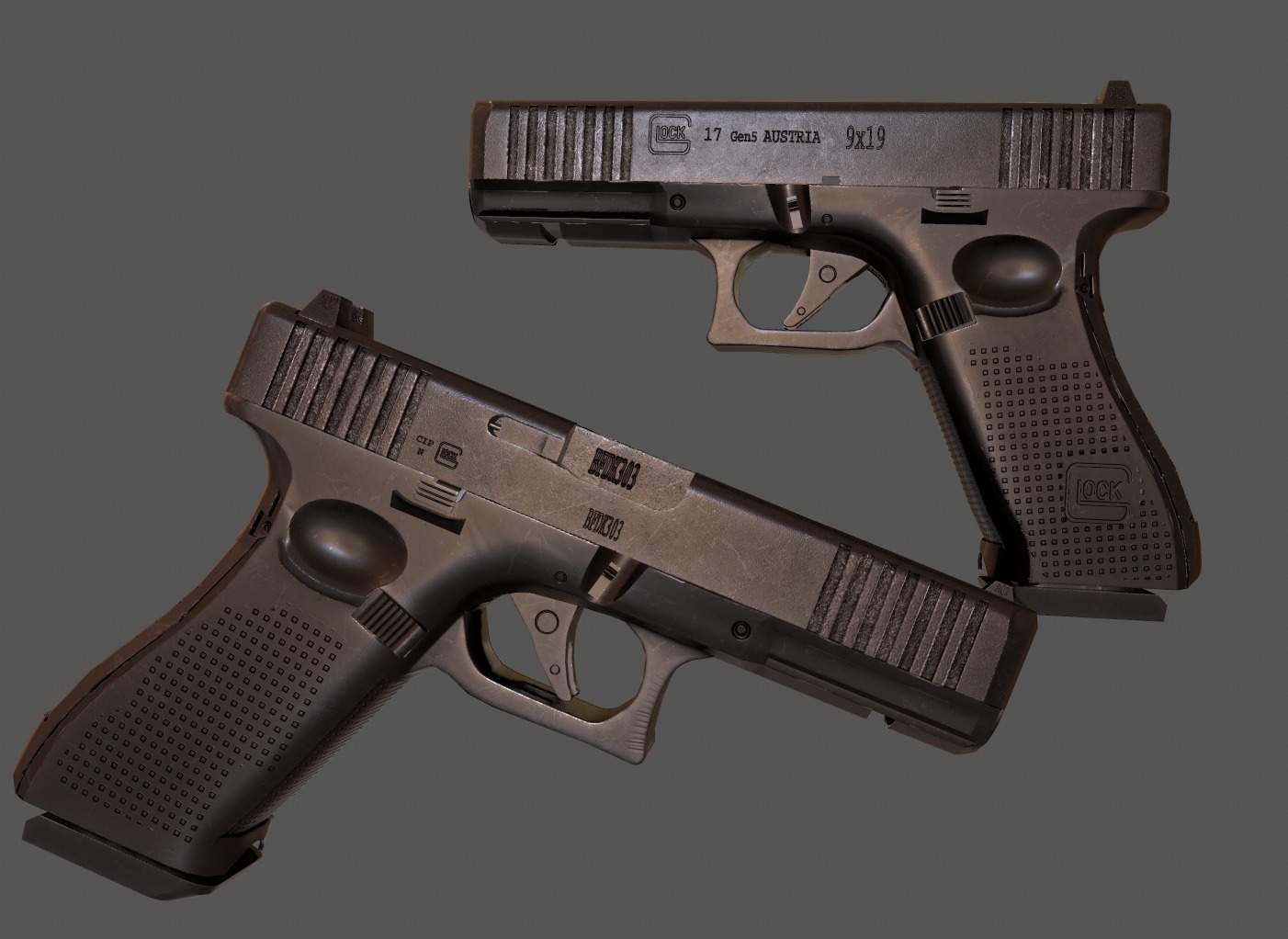 GLock 17 Gen 5 for Games Low-poly 3D model_5