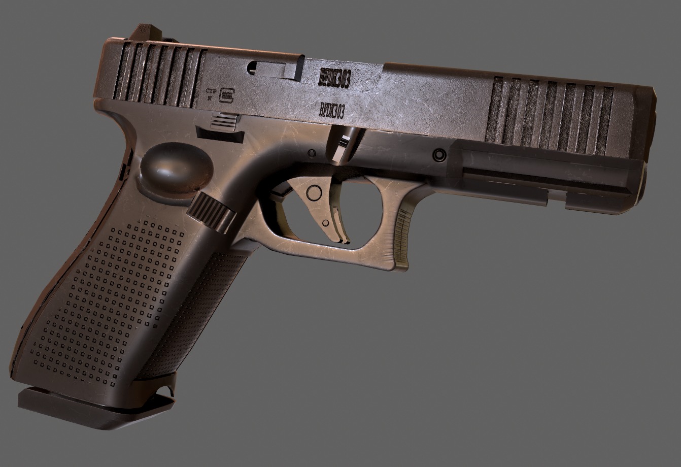 GLock 17 Gen 5 for Games Low-poly 3D model_4