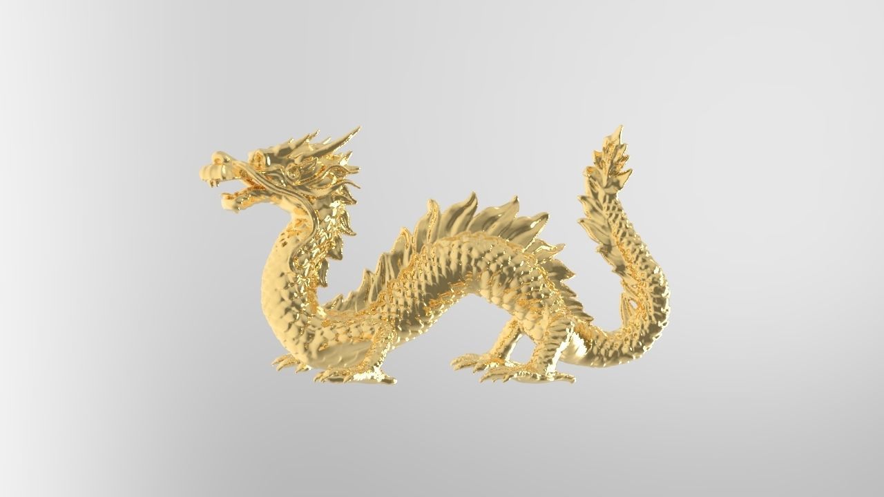 china dragon 3D print model_1