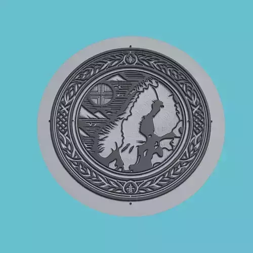 Norway Map Medallion Wall Art Printer