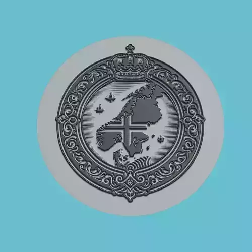 Norway Map Medallion Wall Art Printer