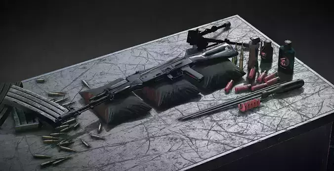 Weapon Table PBR Lowpoly MW2019