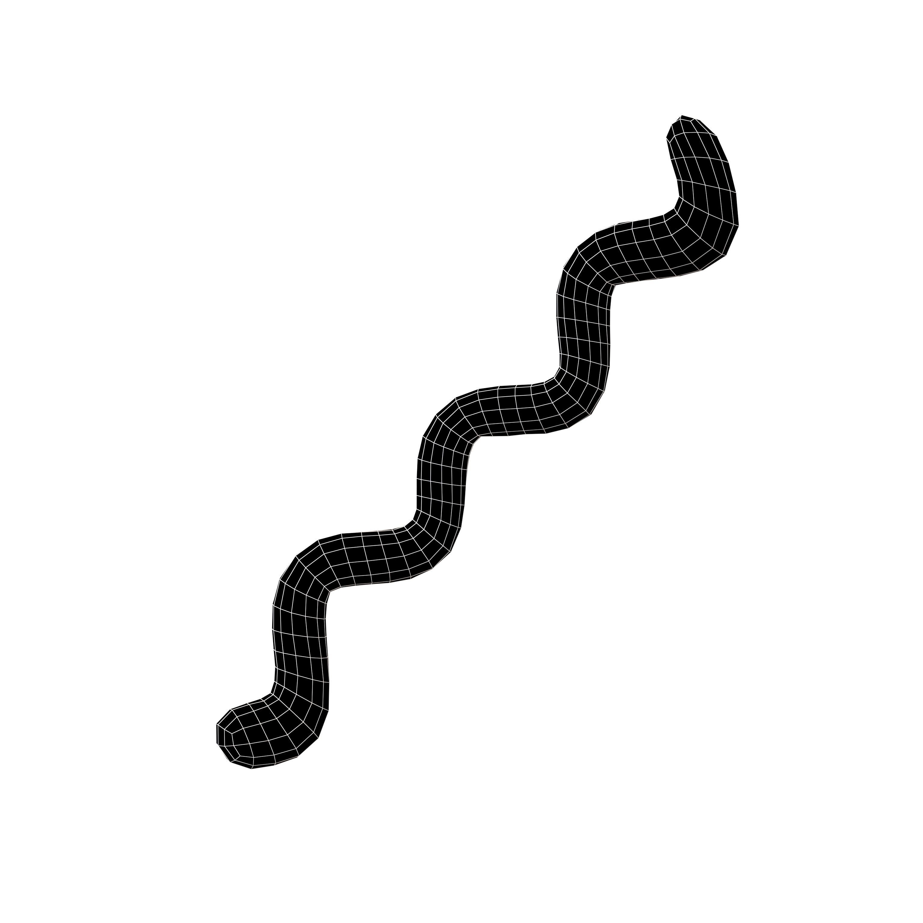 Basic Shape Elements Zig Zag v1 007 Low-poly 3D model_4