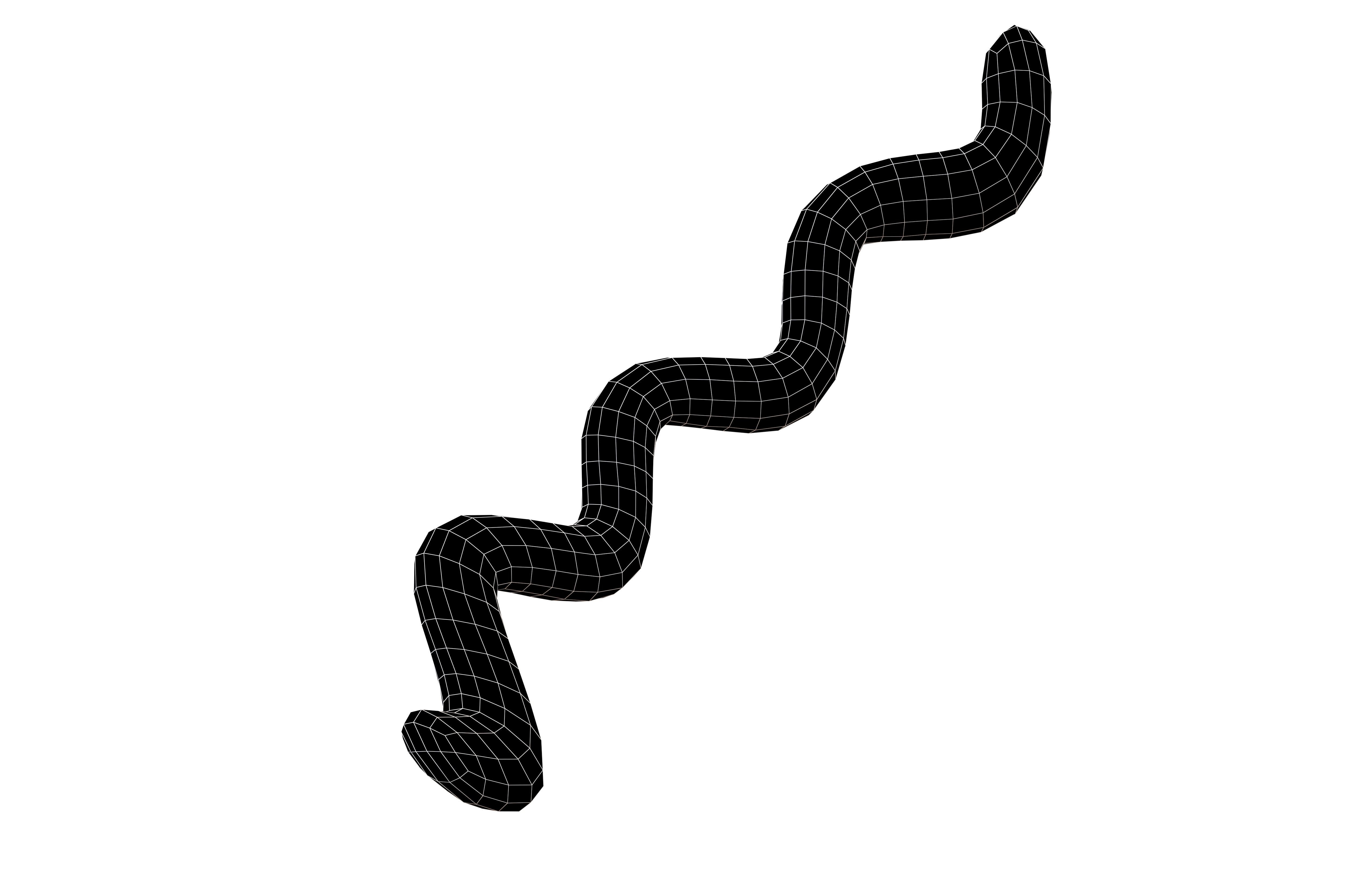 Basic Shape Elements Zig Zag v1 007 Low-poly 3D model_7