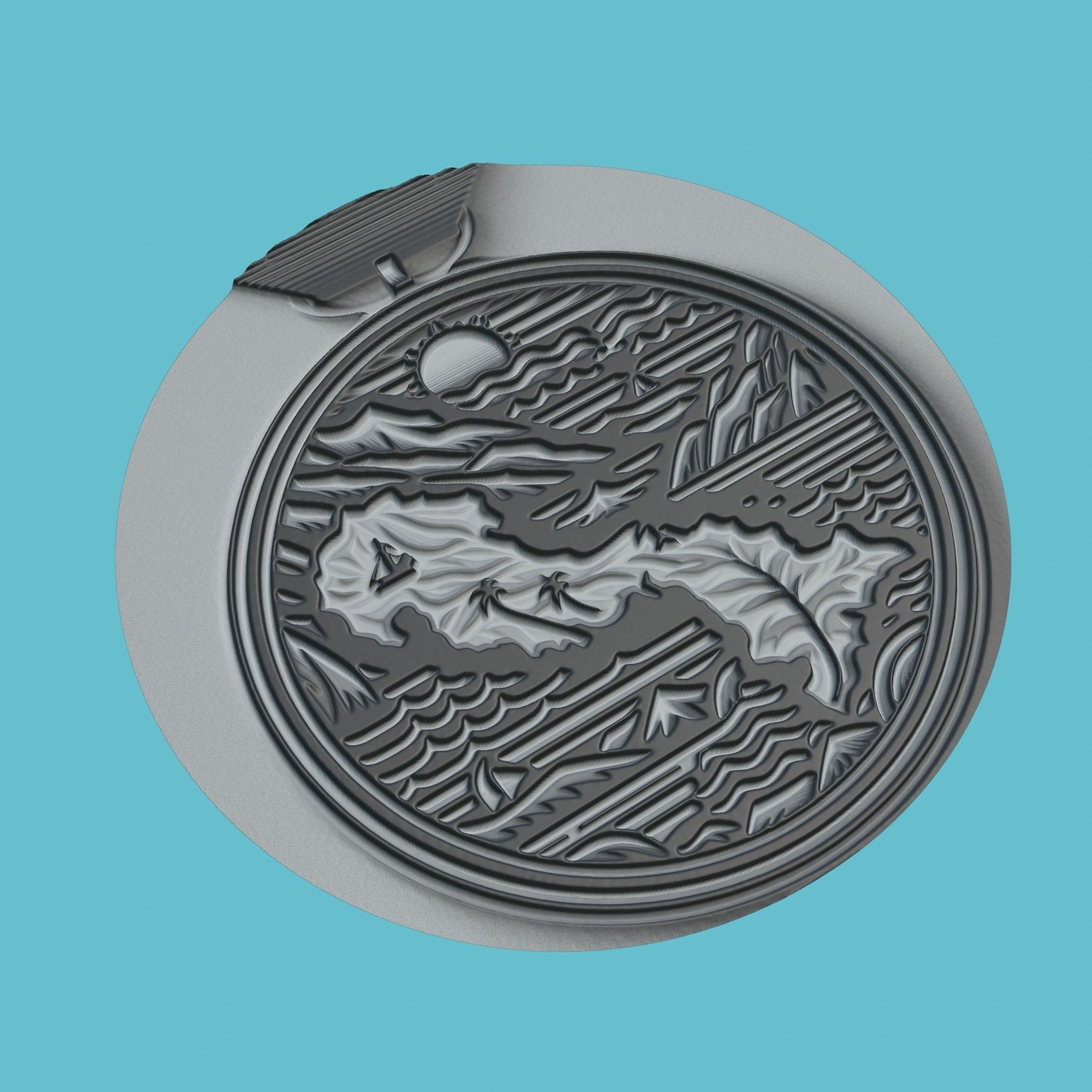 Panama Map Medallion Wall Art Printer 3D print model_1