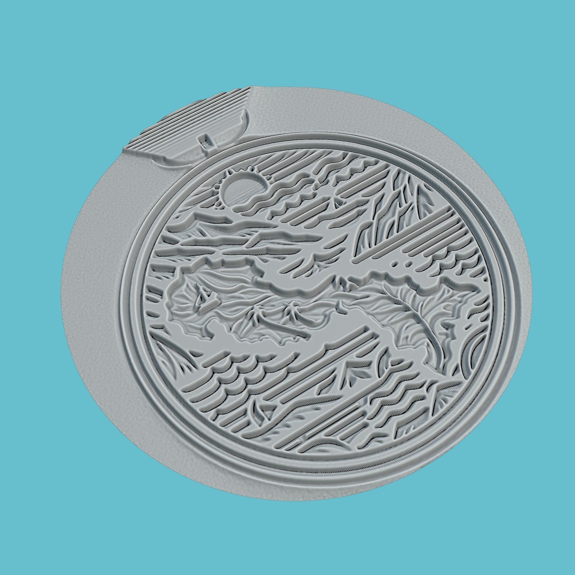 Panama Map Medallion Wall Art Printer 3D print model_3