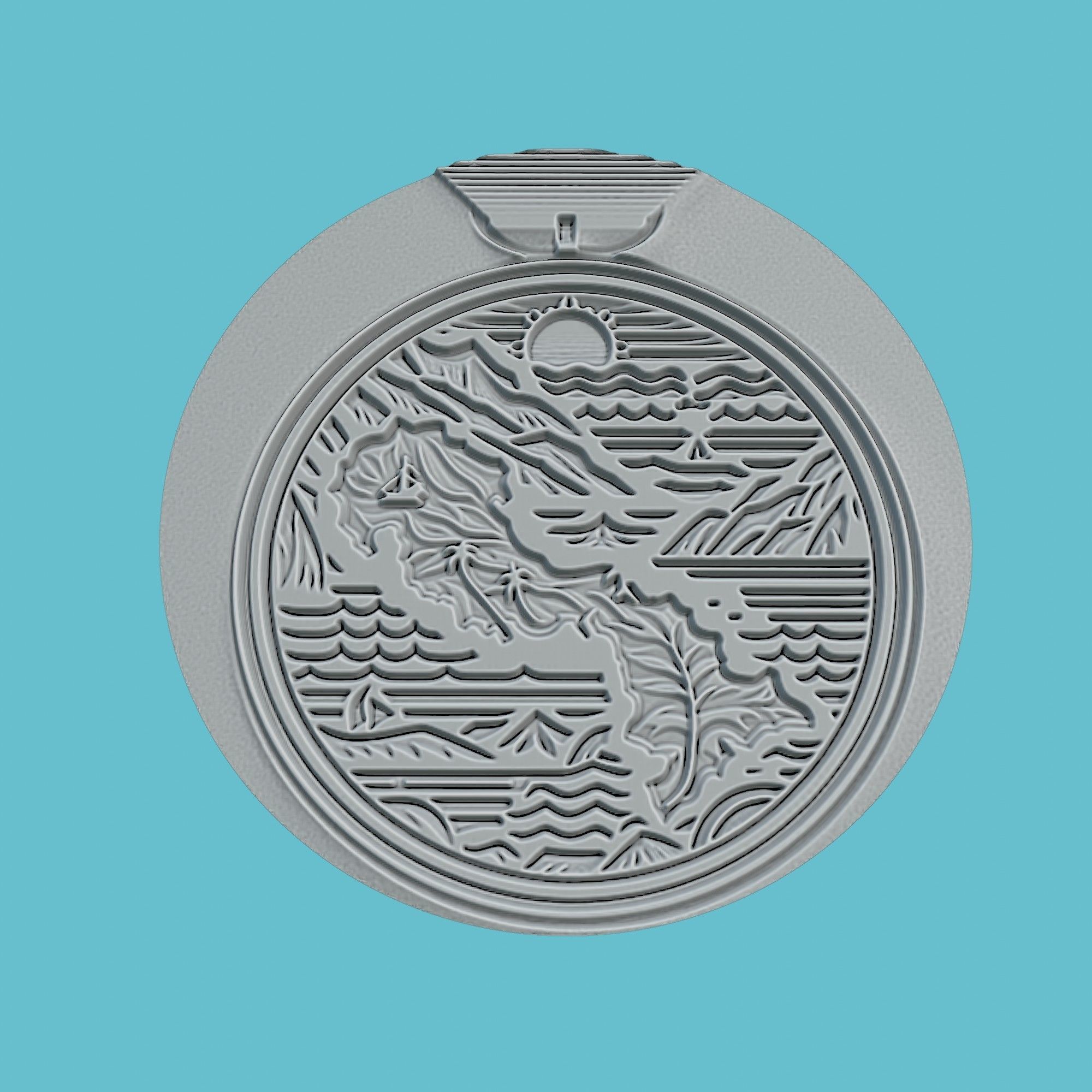 Panama Map Medallion Wall Art Printer 3D print model_2