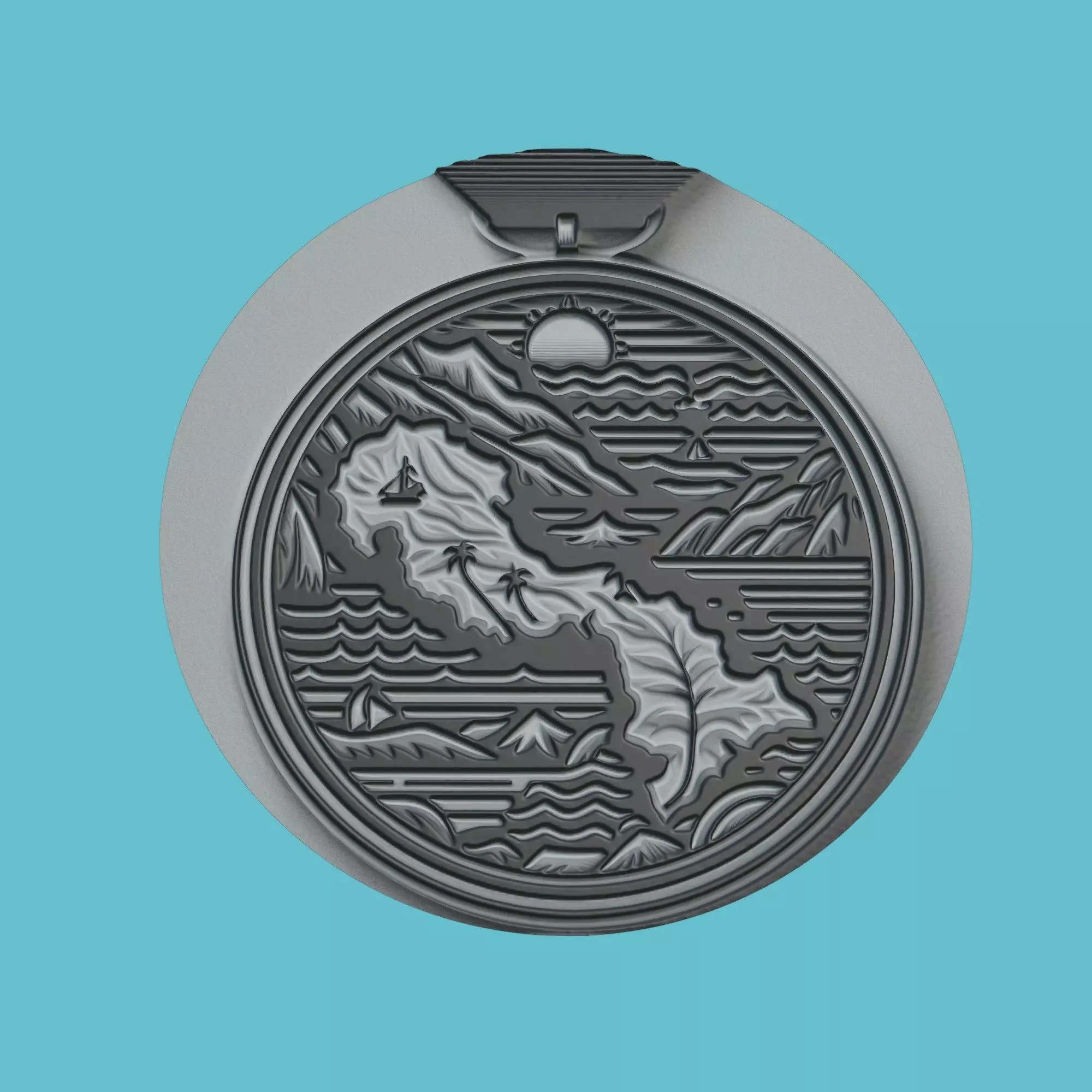 Panama Map Medallion Wall Art Printer 3D print model_0