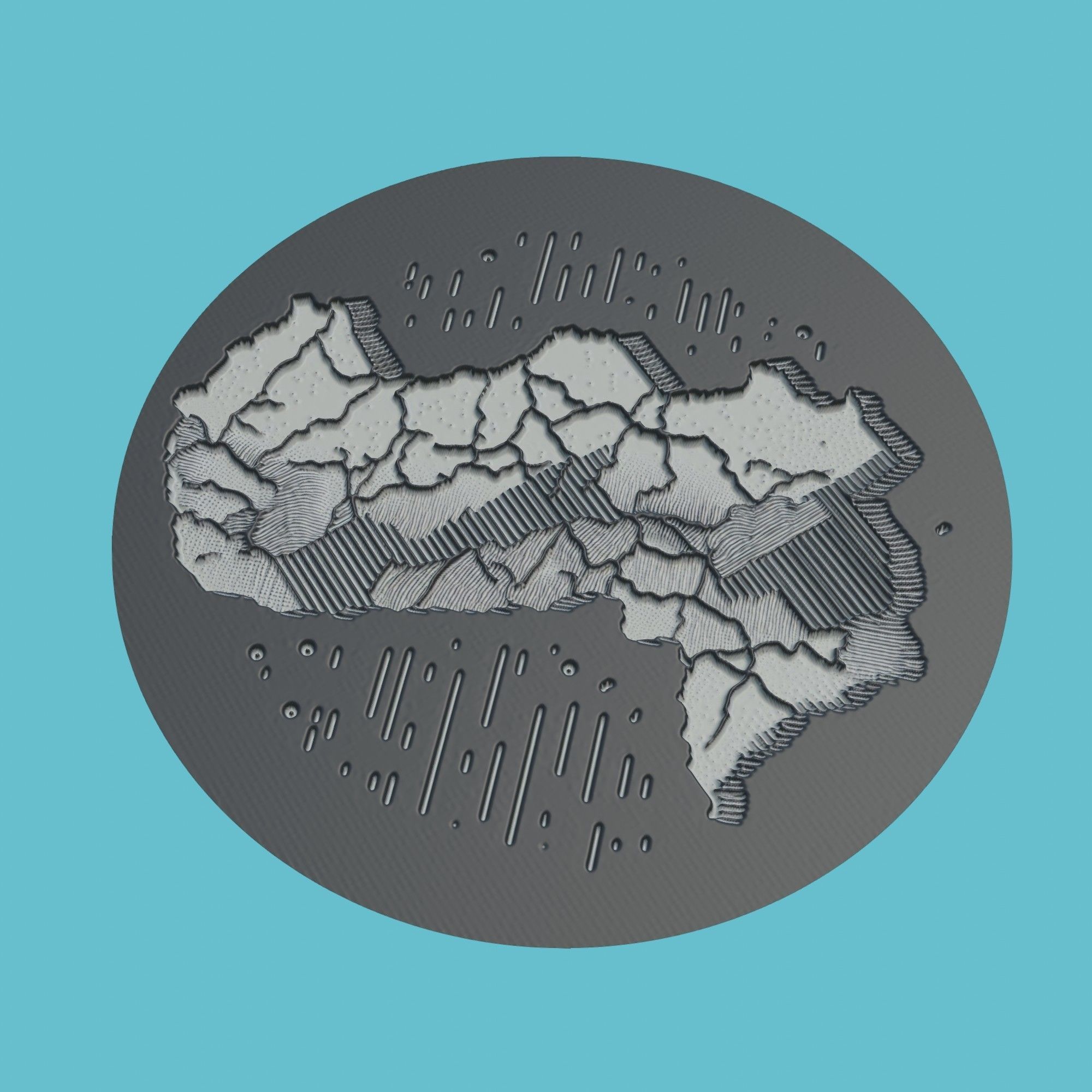 Paraguay Map Medallion Wall Art Printer 3D print model_1