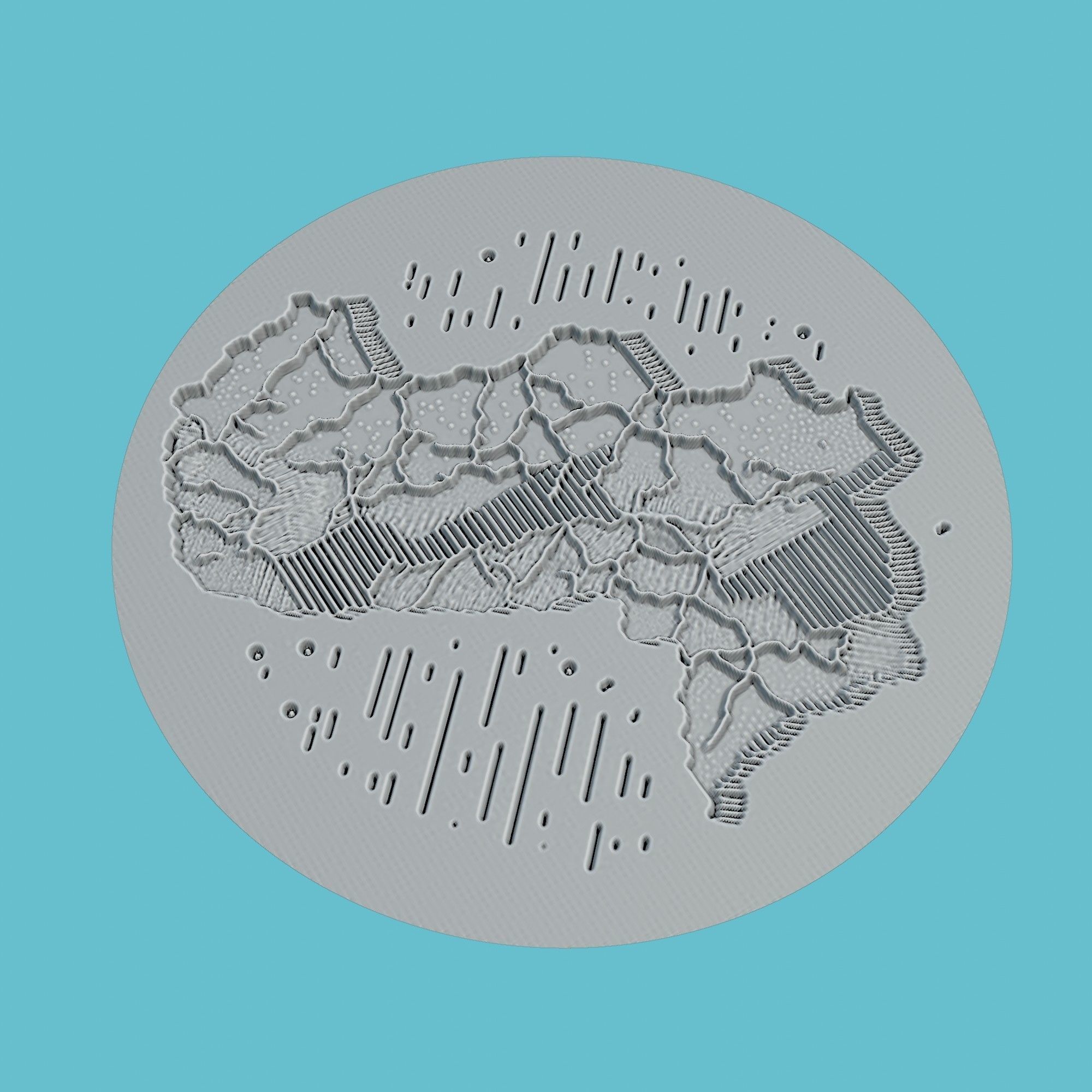 Paraguay Map Medallion Wall Art Printer 3D print model_3