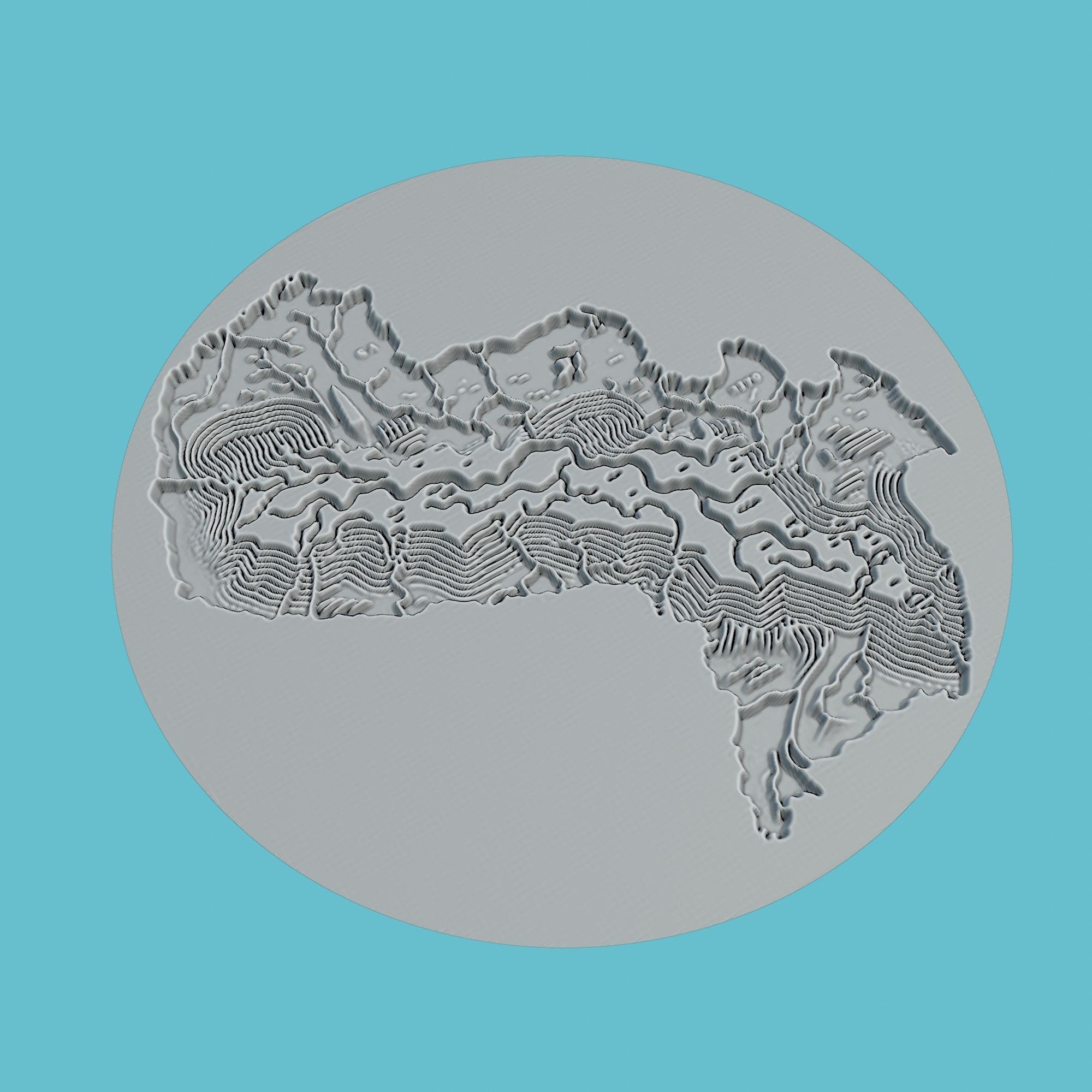 Paraguay Map Medallion Wall Art Printer 3D print model_3