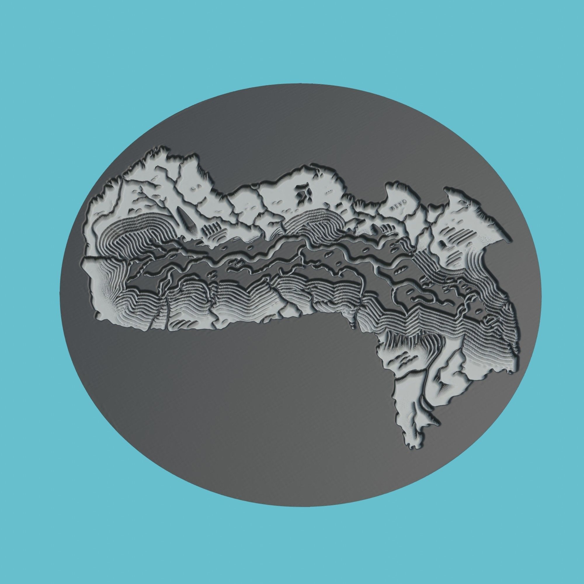 Paraguay Map Medallion Wall Art Printer 3D print model_1