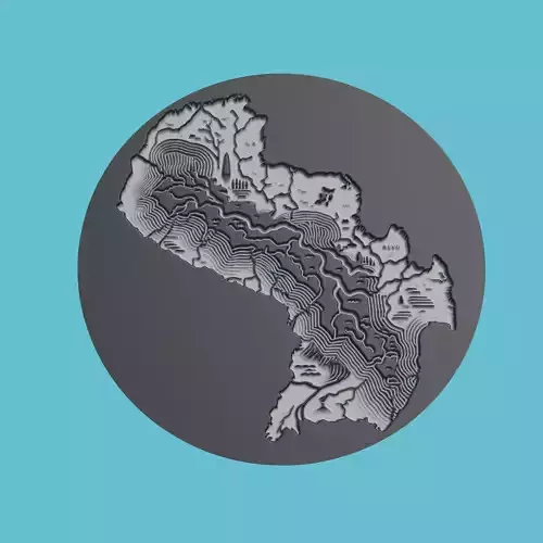 Paraguay Map Medallion Wall Art Printer