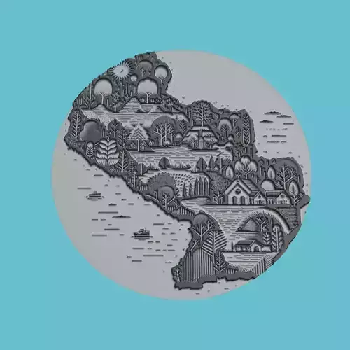 Paraguay Map Medallion Wall Art Printer