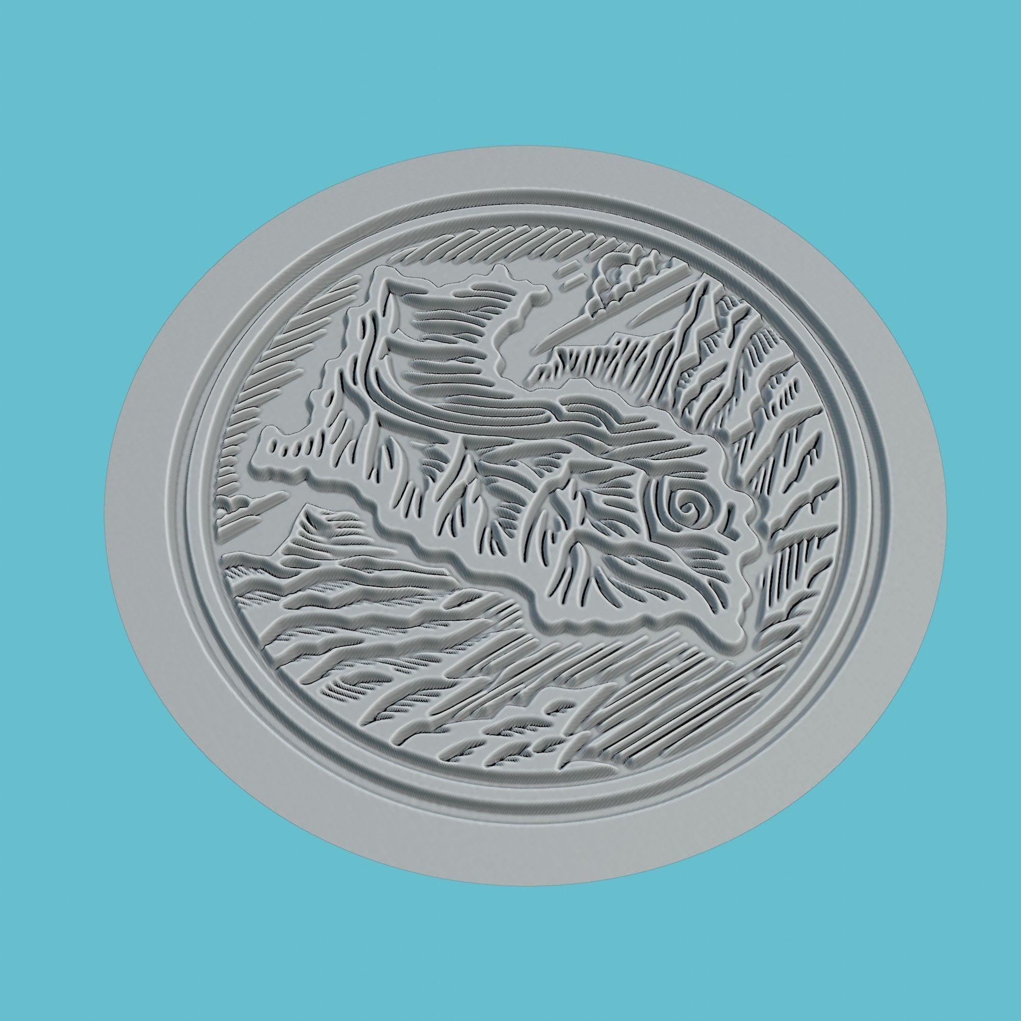 Peru Map Medallion Wall Art Printer 3D print model_3