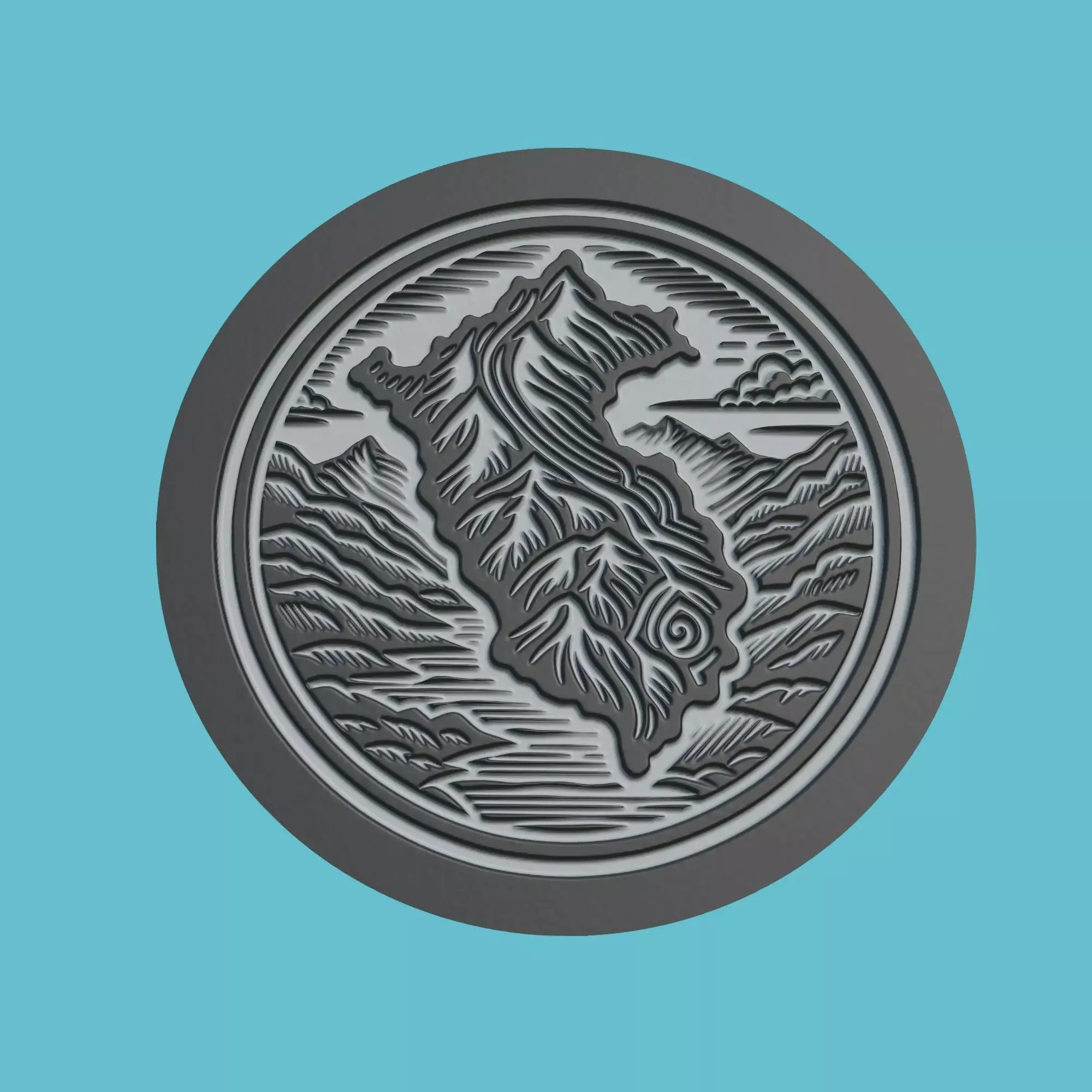 Peru Map Medallion Wall Art Printer 3D print model_0