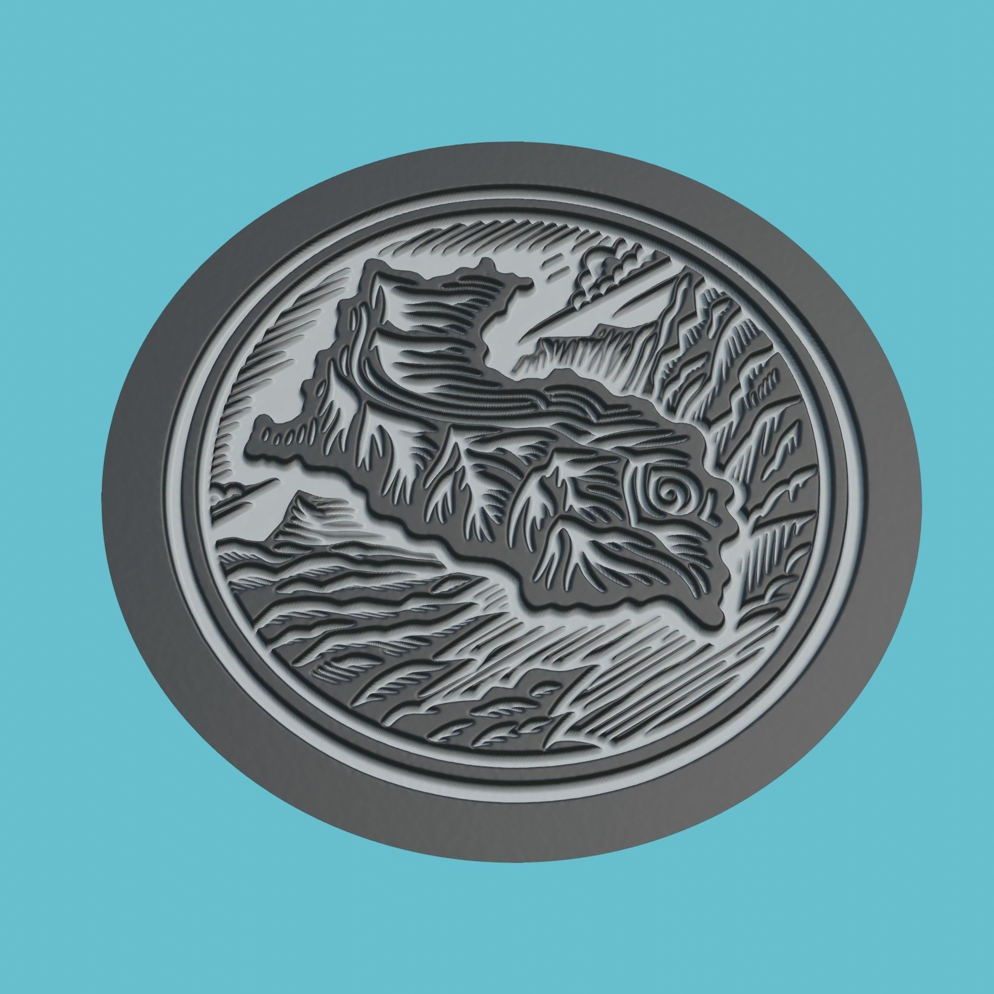 Peru Map Medallion Wall Art Printer 3D print model_1